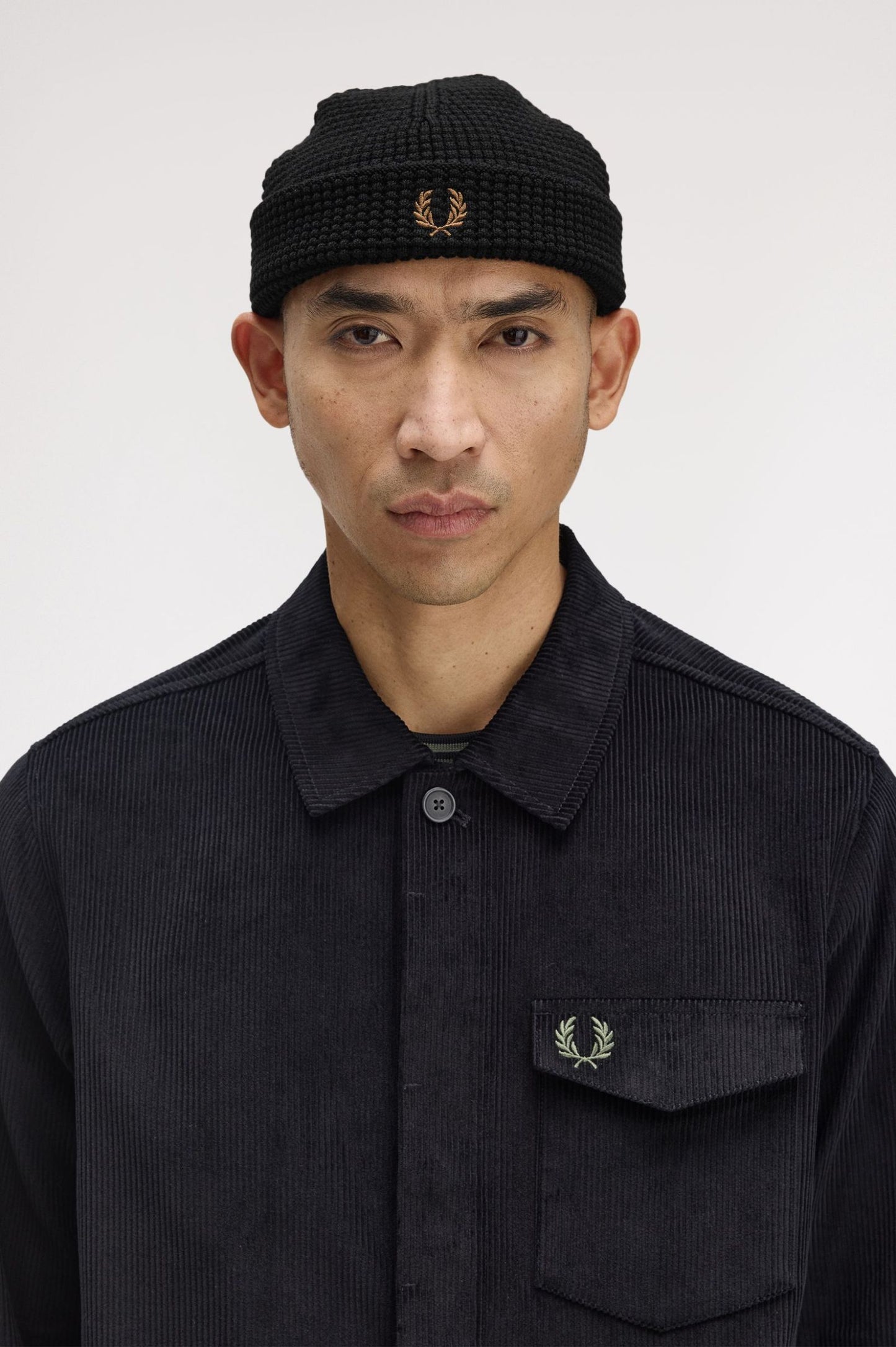 Fred Perry Waffle Beanie Black