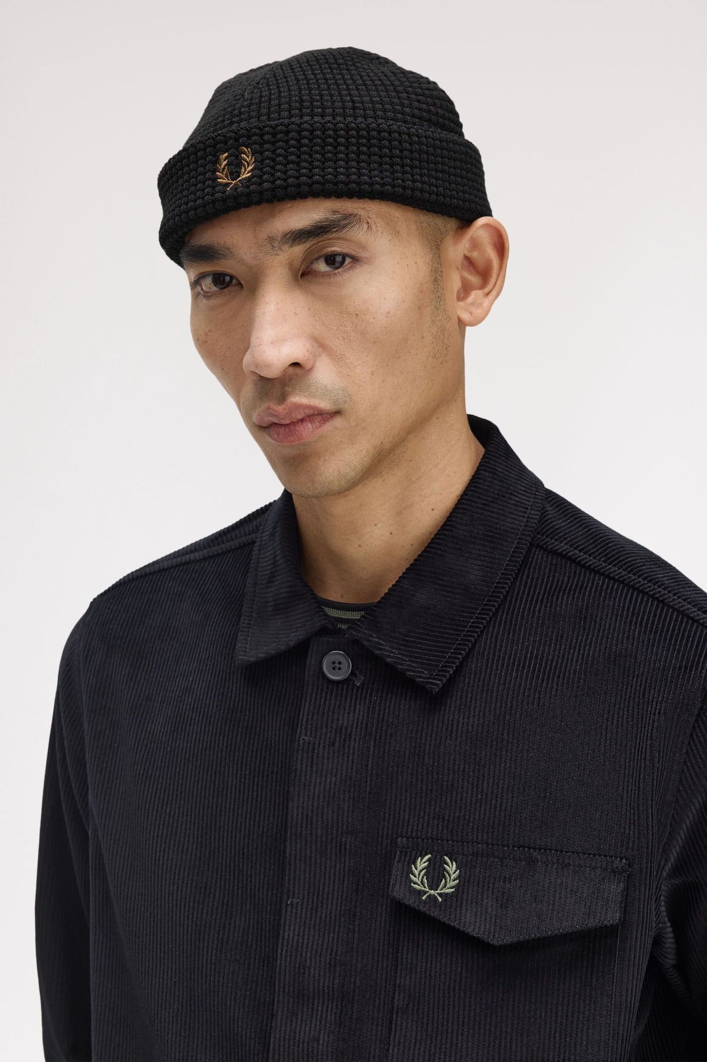 Fred Perry Waffle Beanie Black
