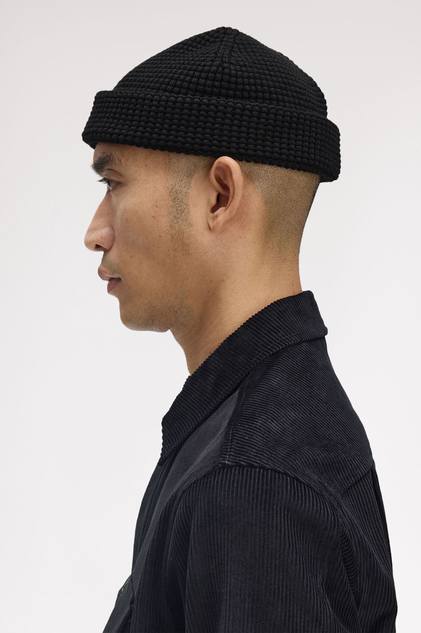 Fred Perry Waffle Beanie Black