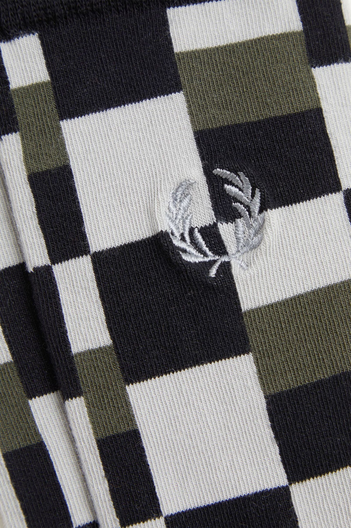Fred Perry Glitch Print Brushed Sock Black