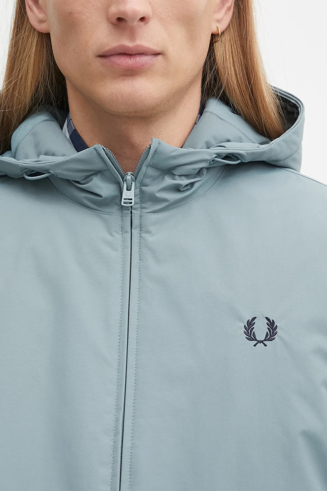 Fred Perry Hooded Brentham Jacket Stockport Blue
