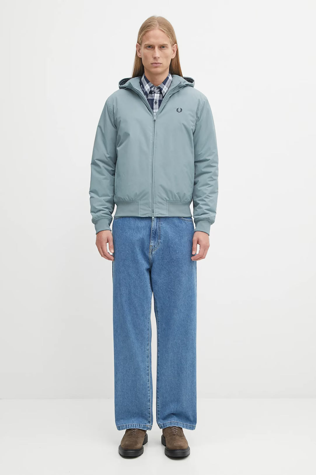 Fred Perry Hooded Brentham Jacket Stockport Blue