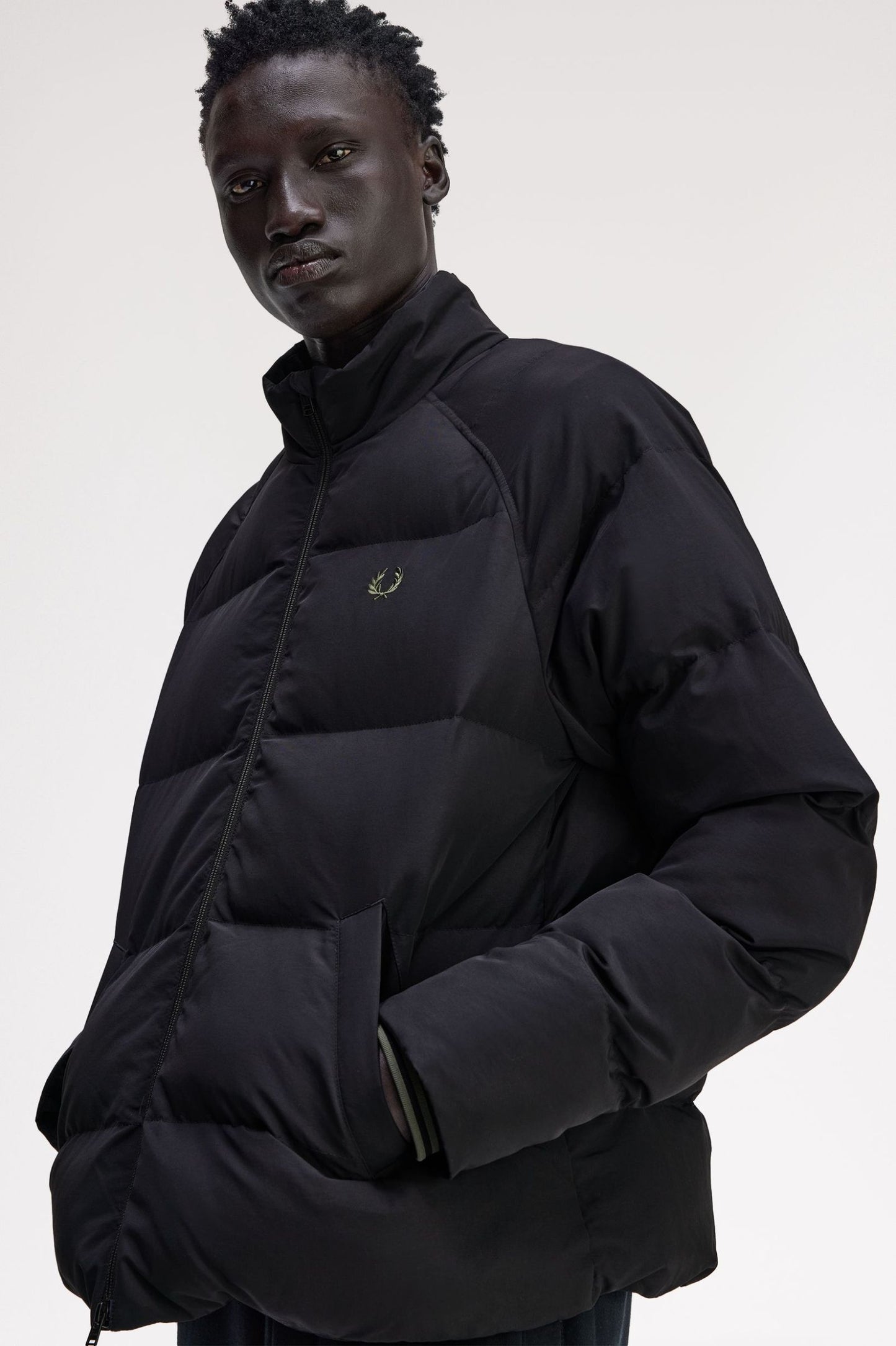 Fred Perry Raglan Sleeve Padded Jacket Black