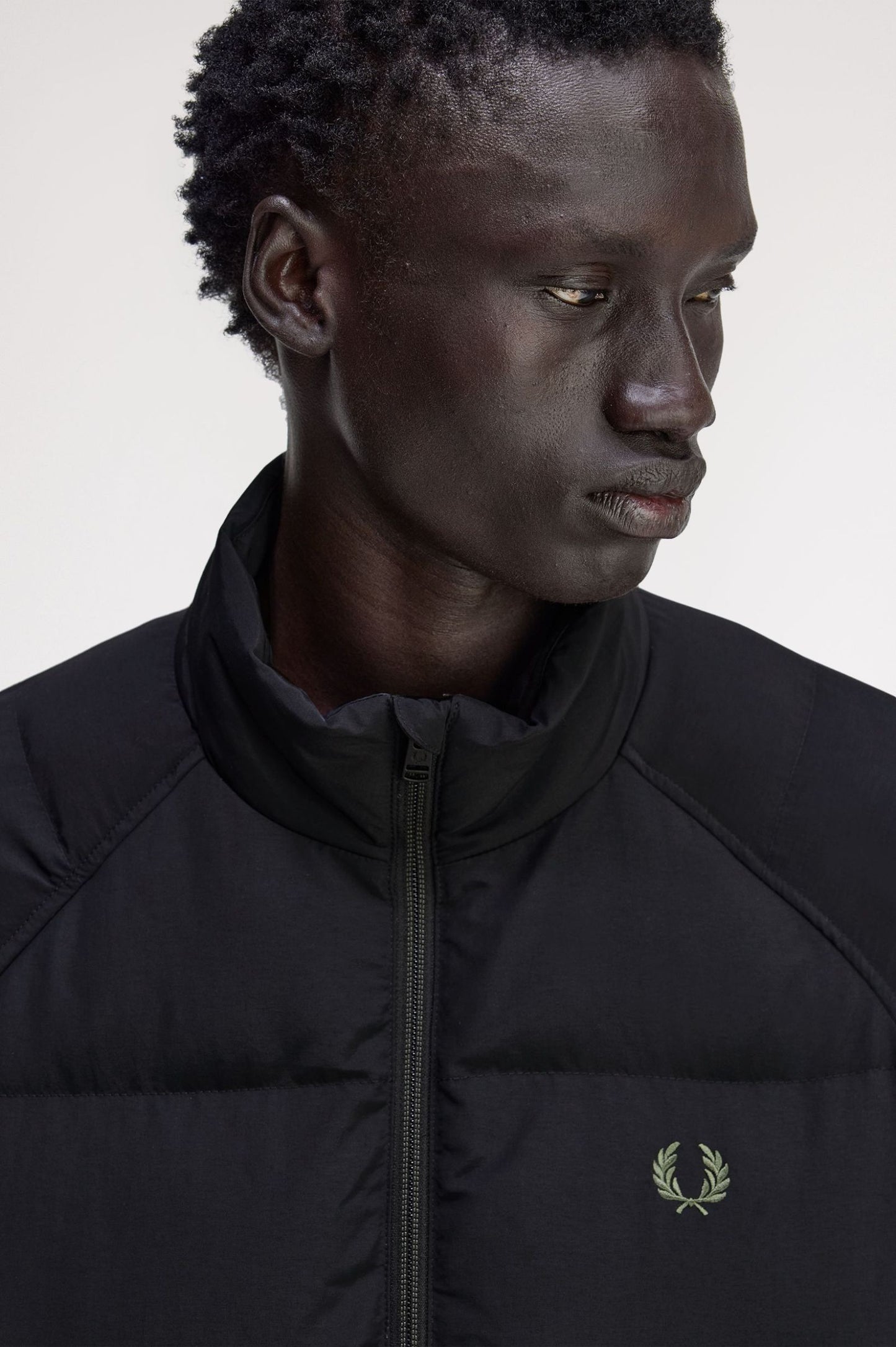 Fred Perry Raglan Sleeve Padded Jacket Black