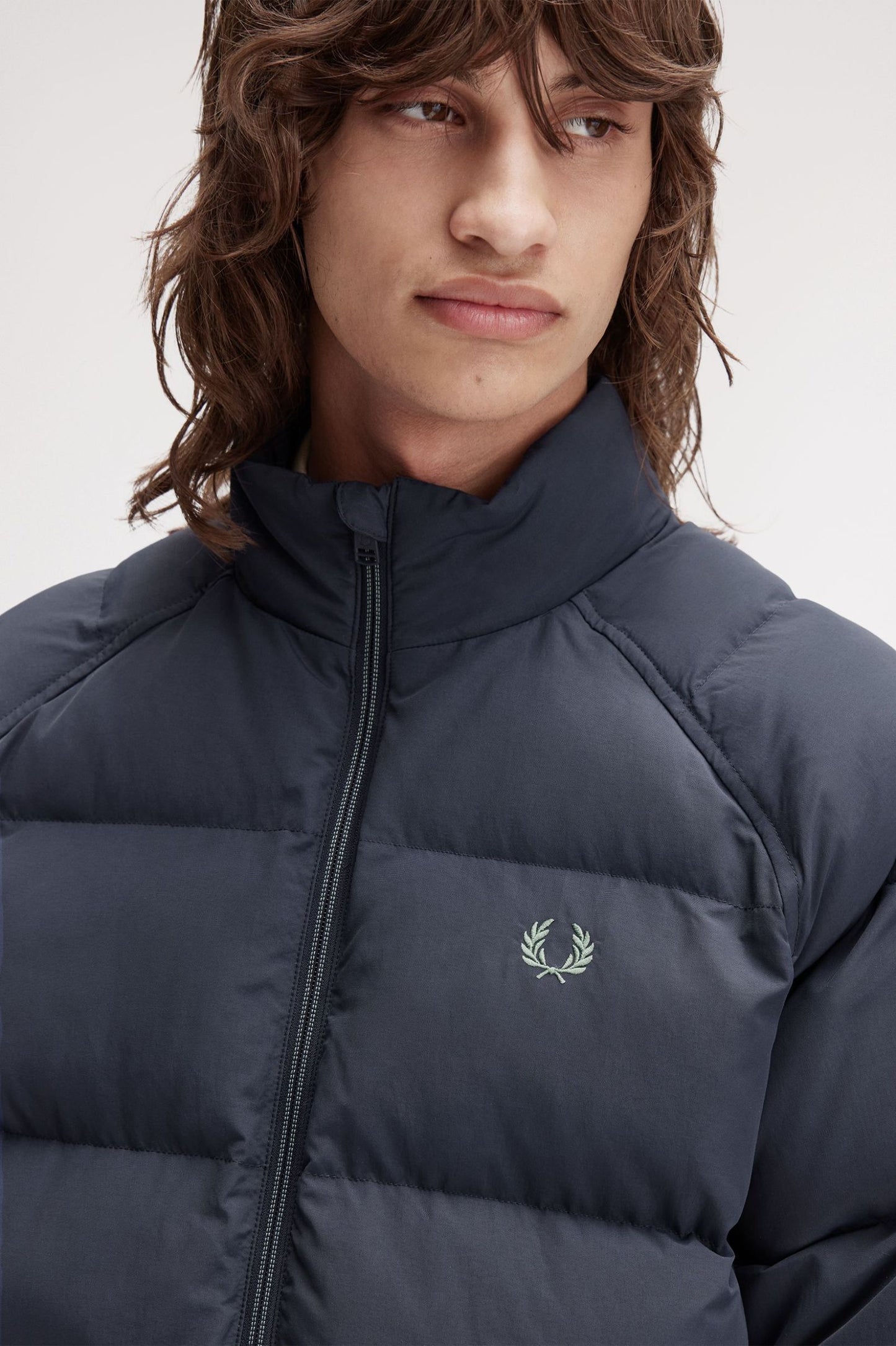 Fred Perry Raglan Sleeve Padded Jacket Dark Airforce