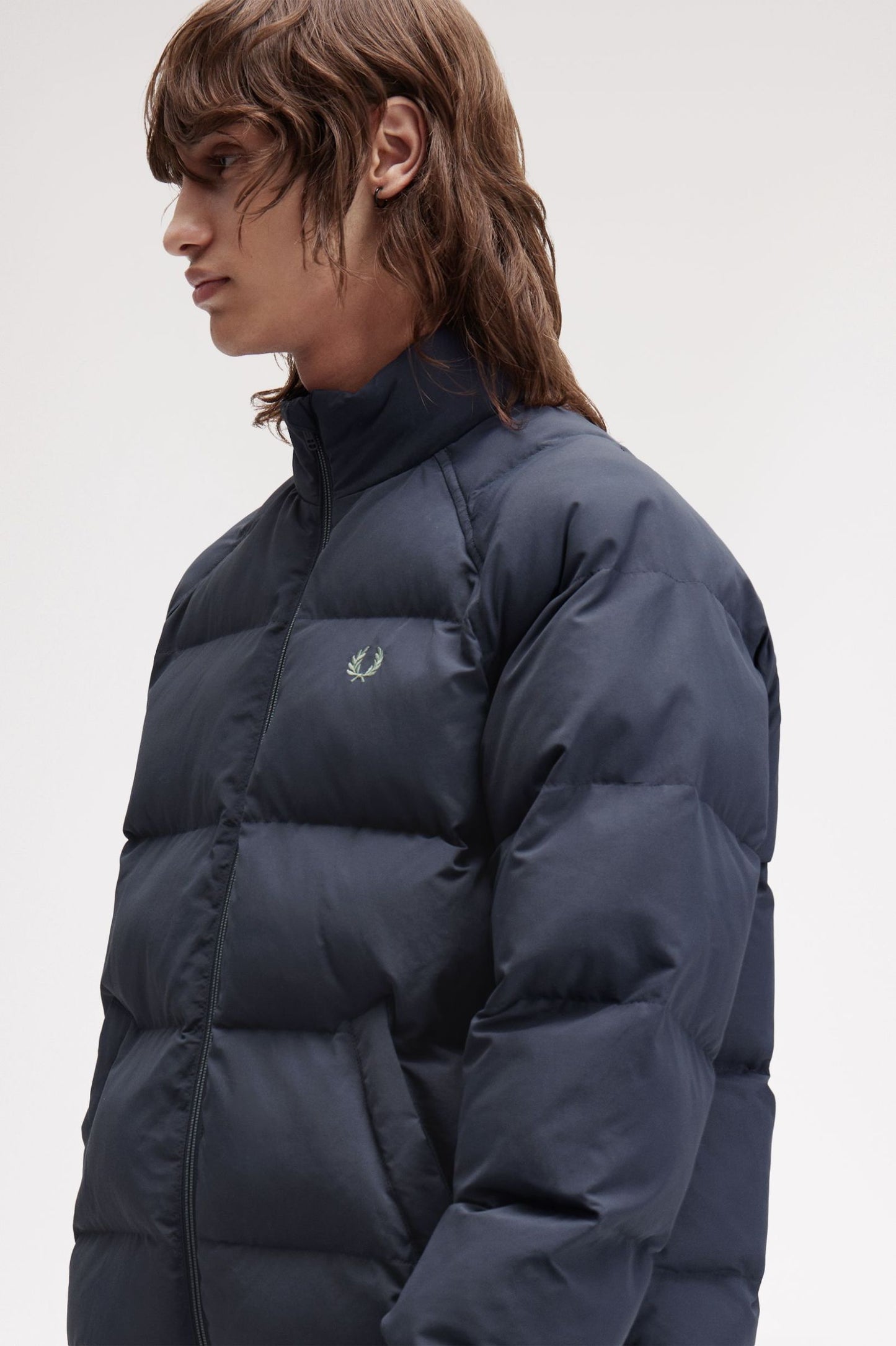 Fred Perry Raglan Sleeve Padded Jacket Dark Airforce