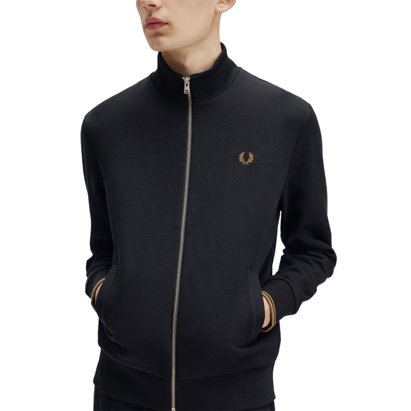 Fred Perry Zip Through Sweat Jacket Black