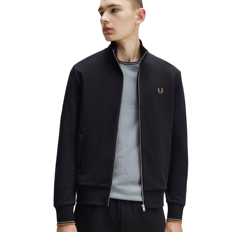 Fred Perry Zip Through Sweat Jacket Black