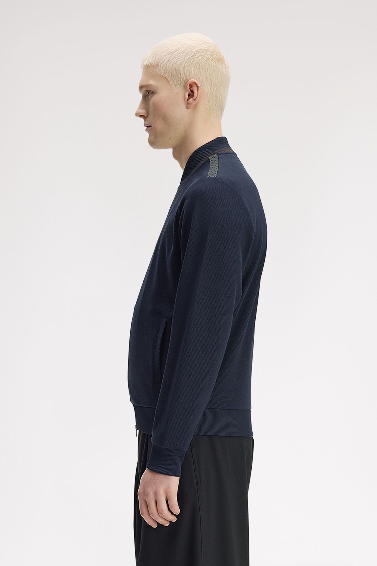 Fred Perry Tipped Bomber Track Jacket Navy