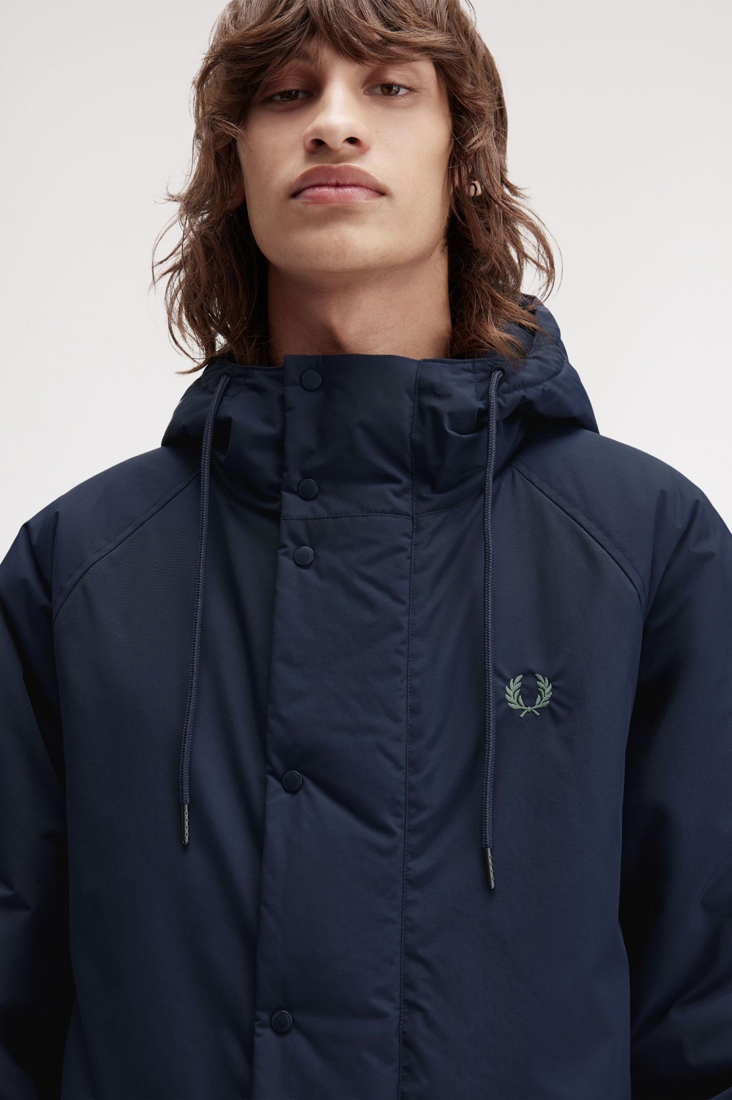 Fred Perry Padded Zip Through Jacket Dark Airforce