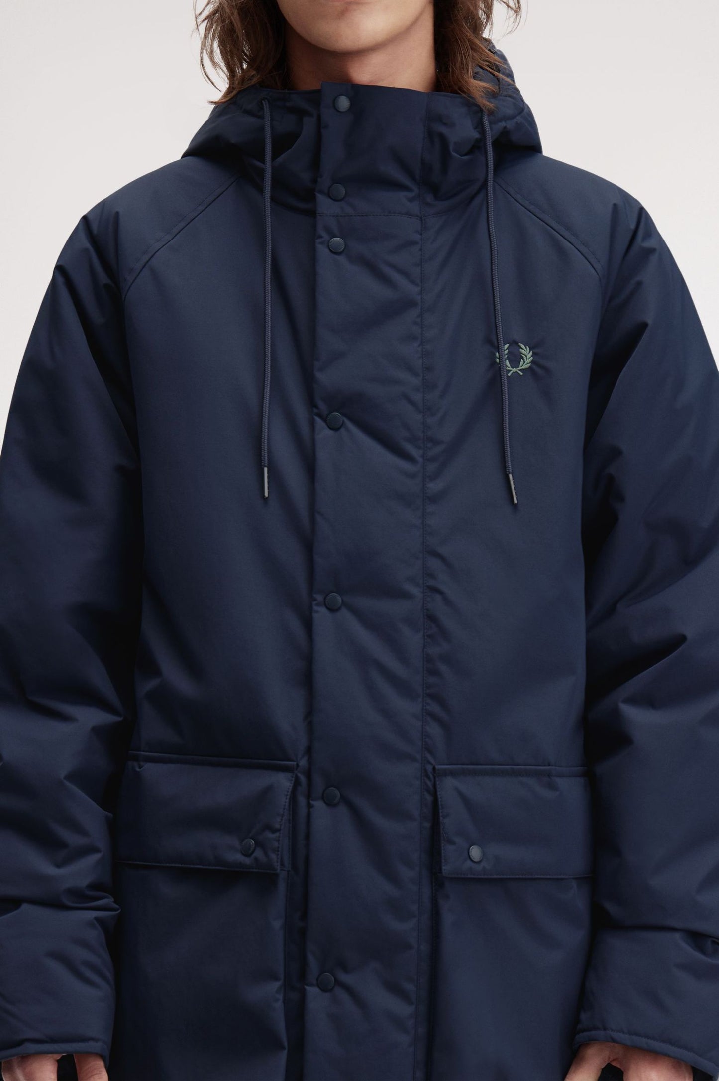 Fred Perry Padded Zip Through Jacket Dark Airforce