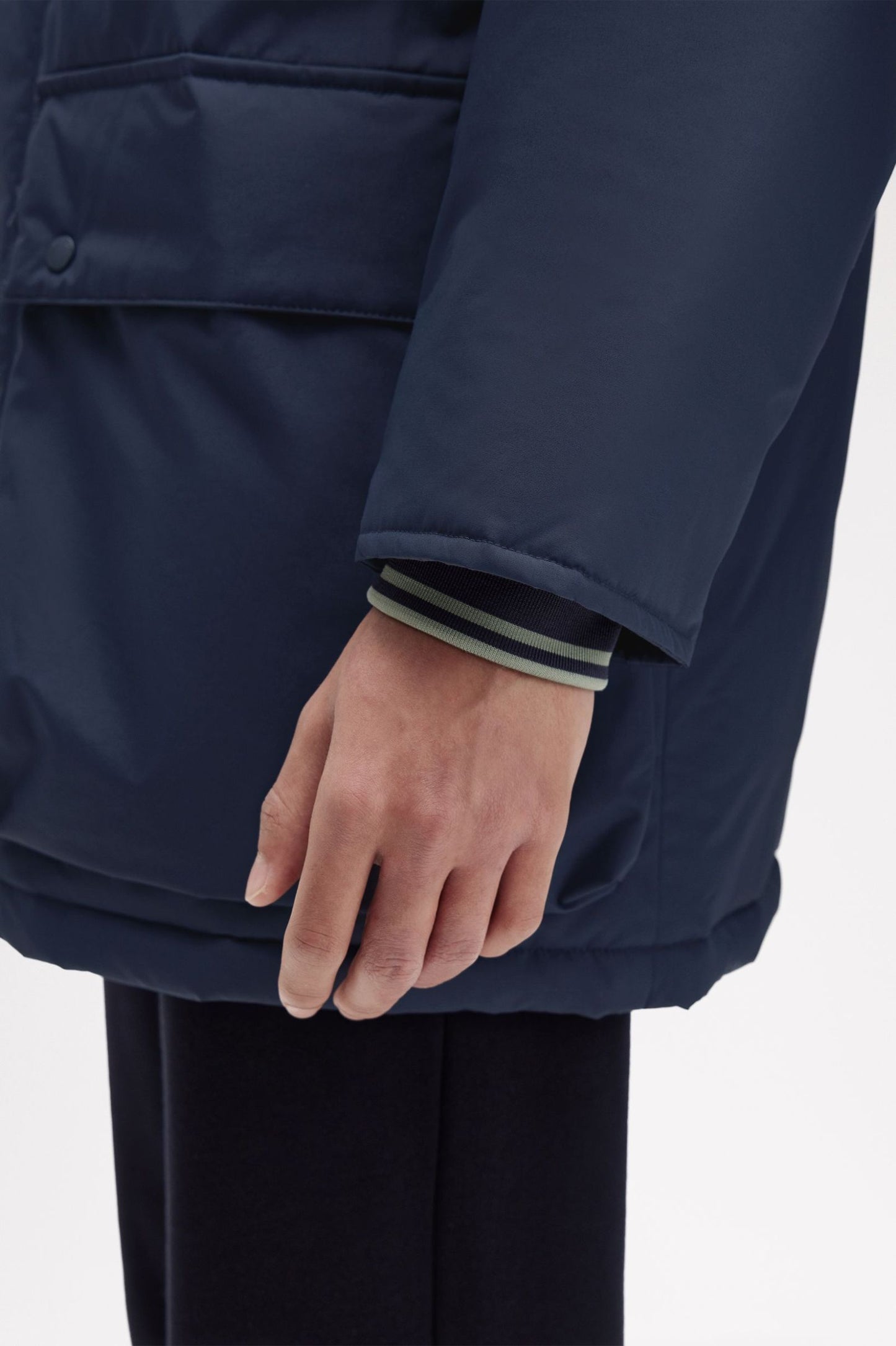 Fred Perry Padded Zip Through Jacket Dark Airforce