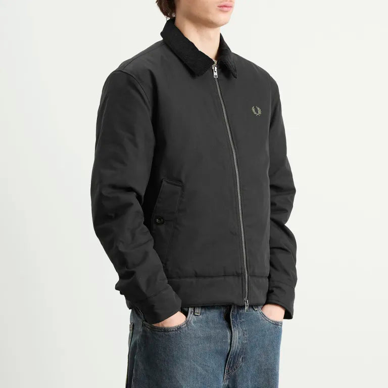 Fred Perry Cotton Caban Jacket Black