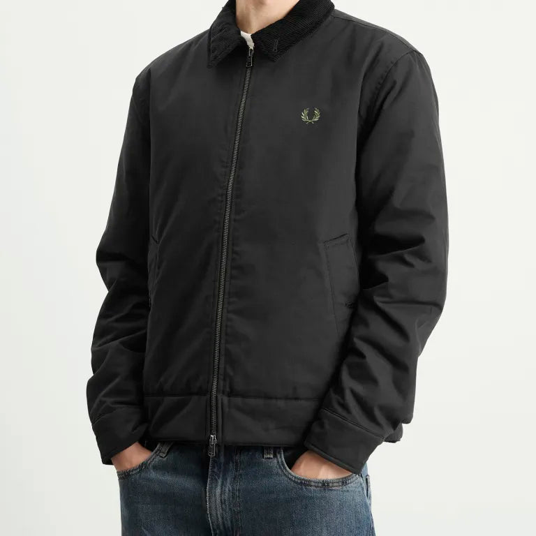 Fred Perry Cotton Caban Jacket Black