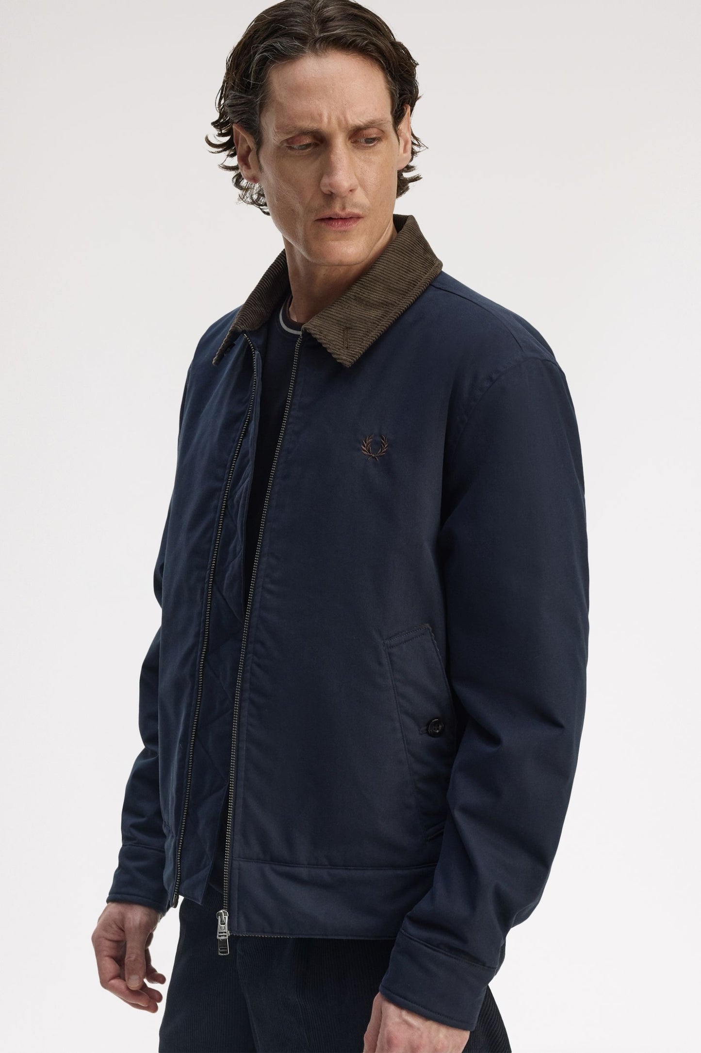 Fred Perry Cotton Caban Jacket Navy