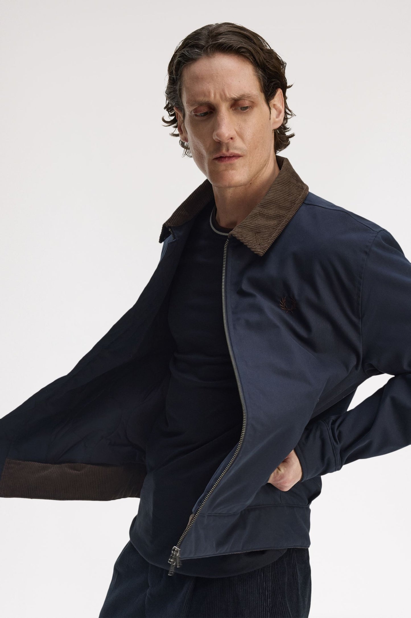 Fred Perry Cotton Caban Jacket Navy