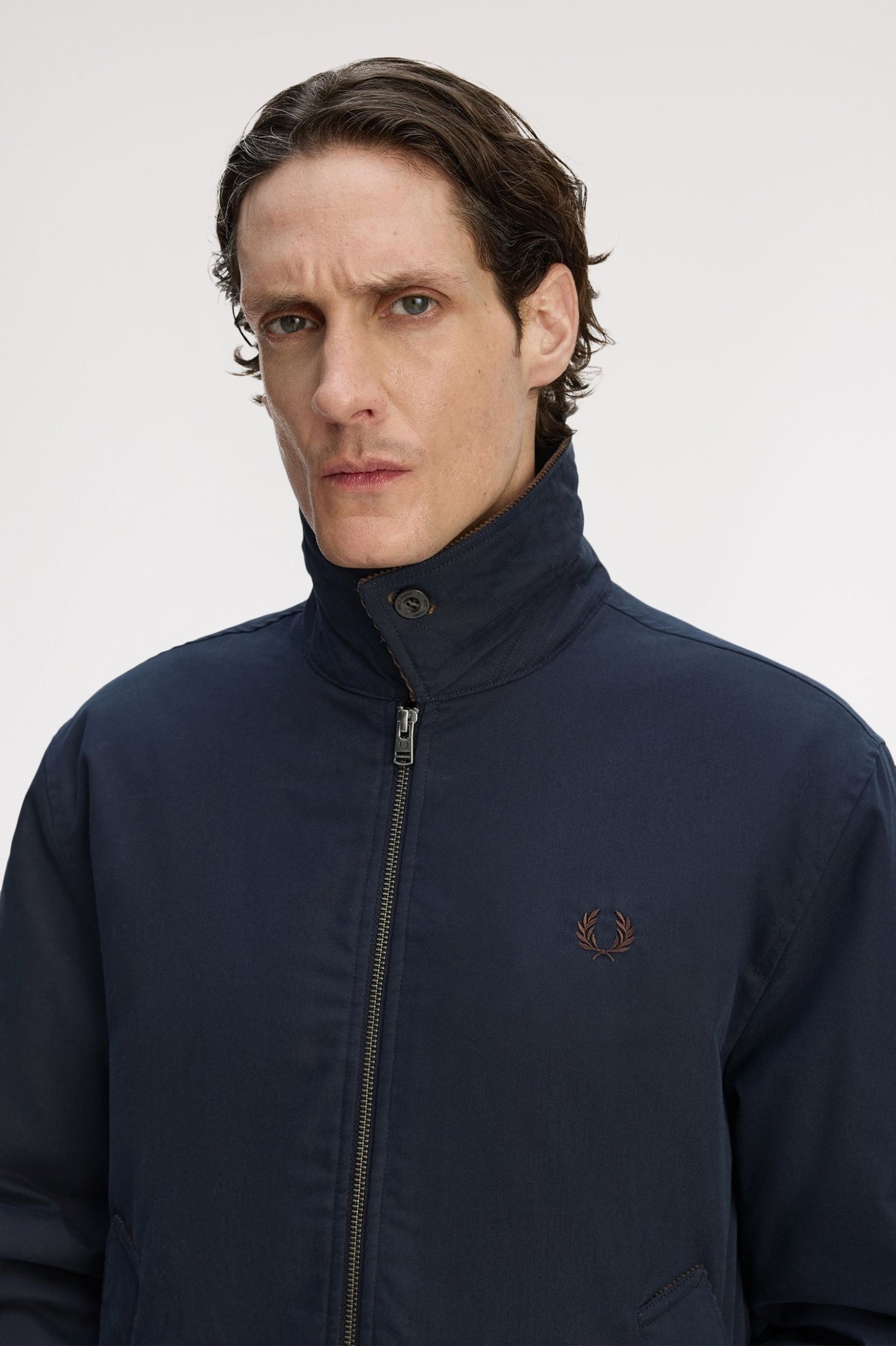 Fred Perry Cotton Caban Jacket Navy