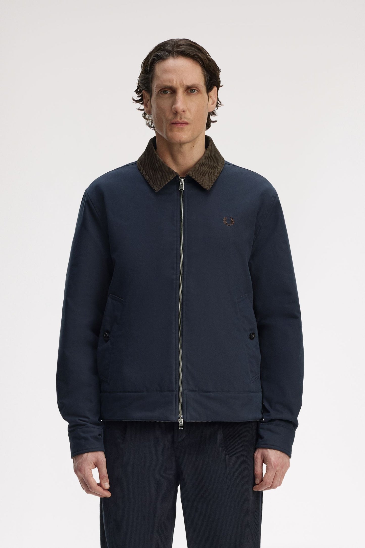 Fred Perry Cotton Caban Jacket Navy