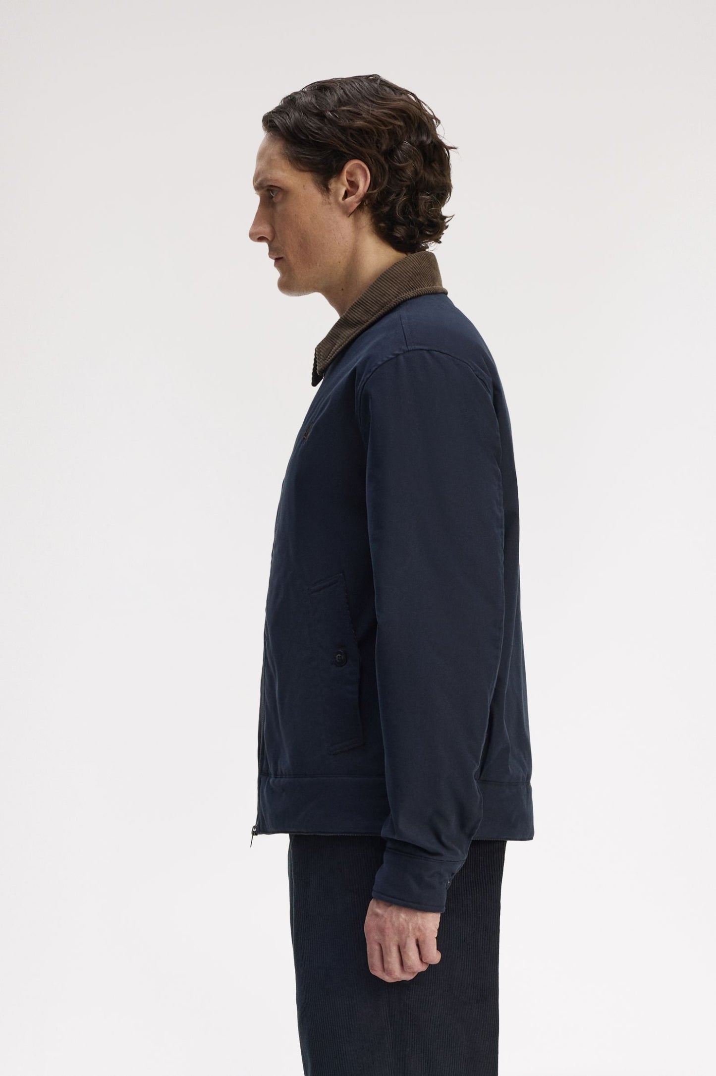 Fred Perry Cotton Caban Jacket Navy