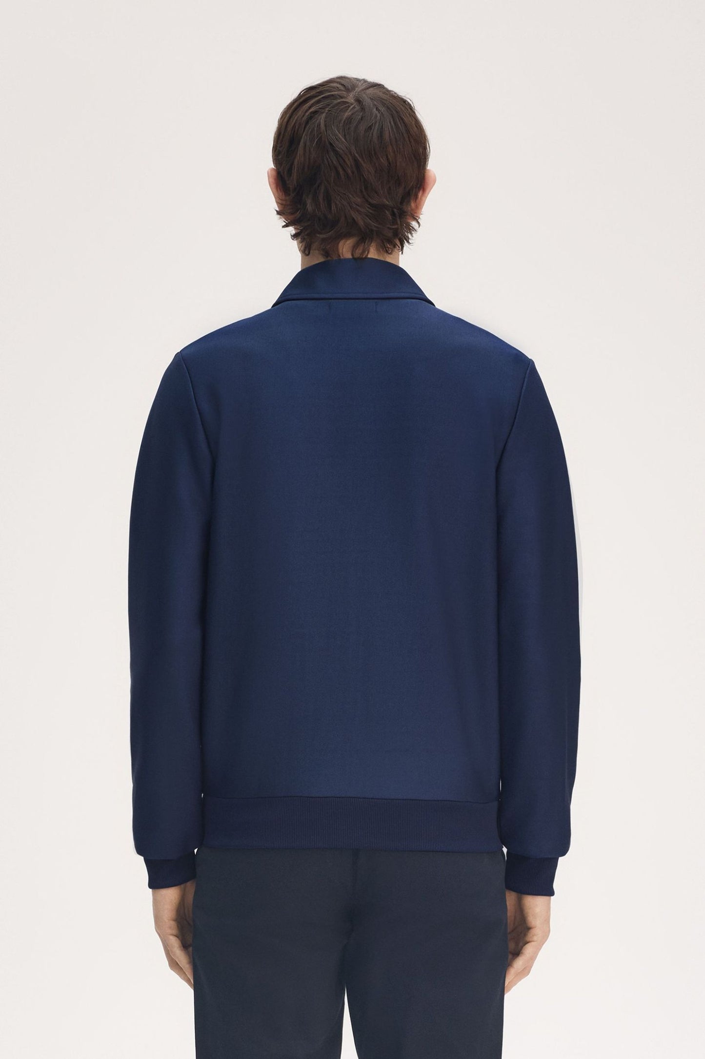 Fred Perry Striped Collared Track Jacket Tennis Blue