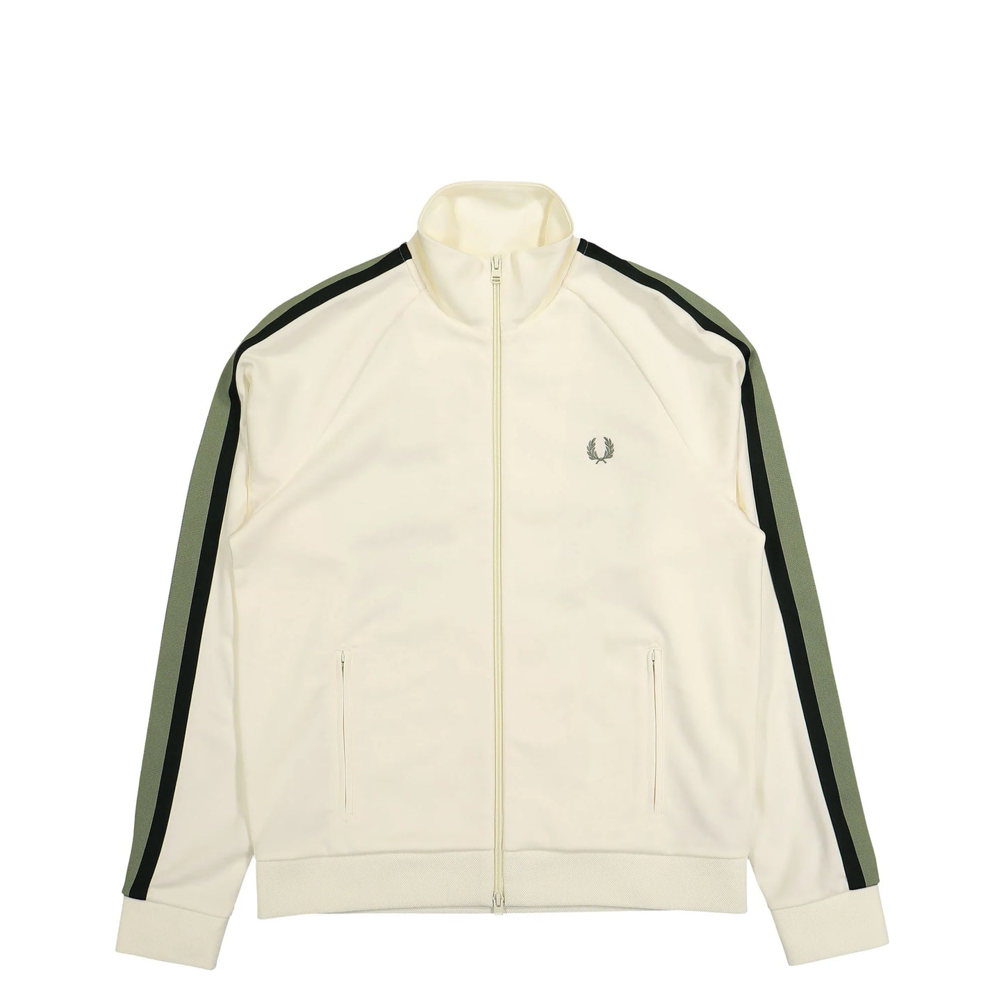 Fred Perry Two Colour Tape Track Jacket Tennis Light Ecru