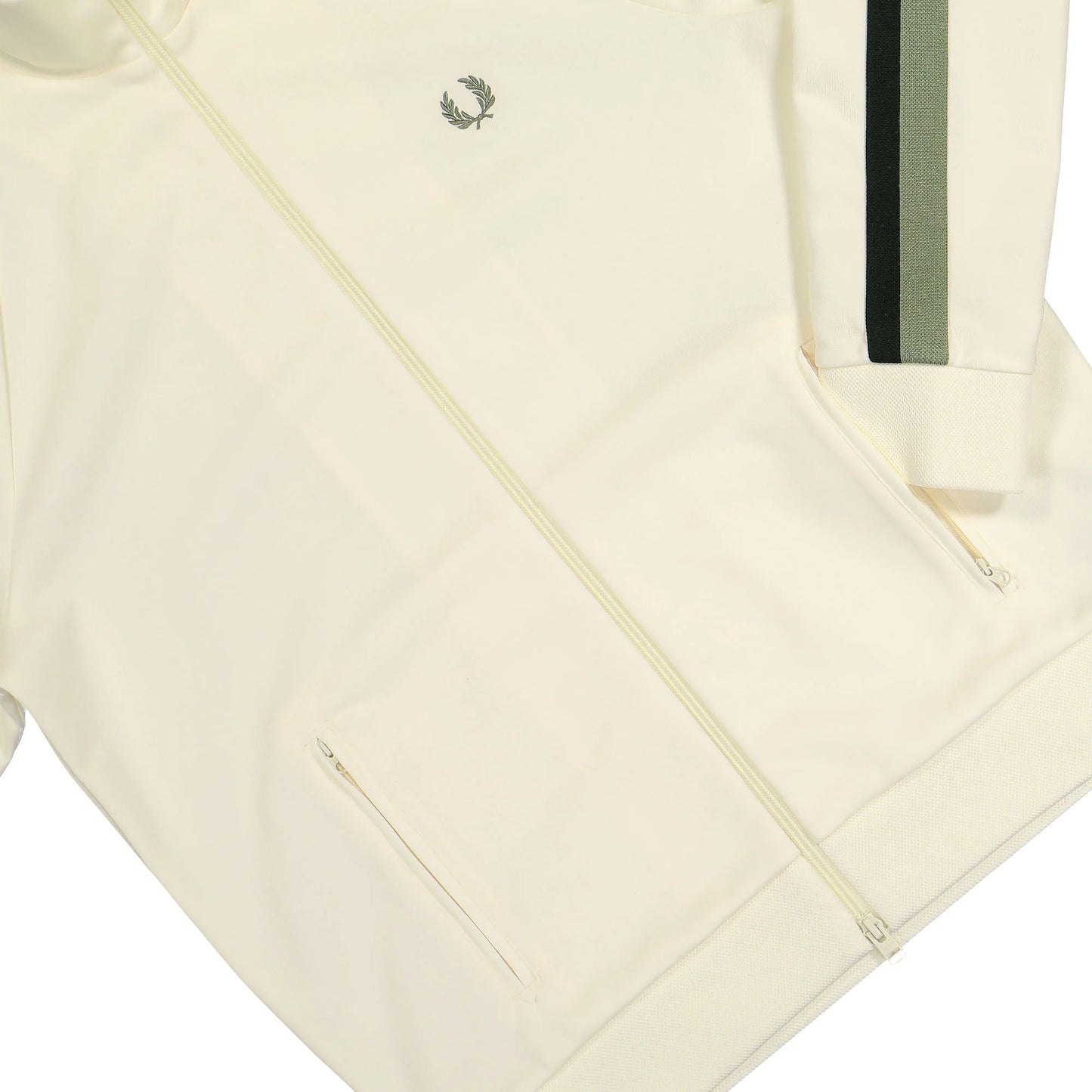 Fred Perry Two Colour Tape Track Jacket Tennis Light Ecru