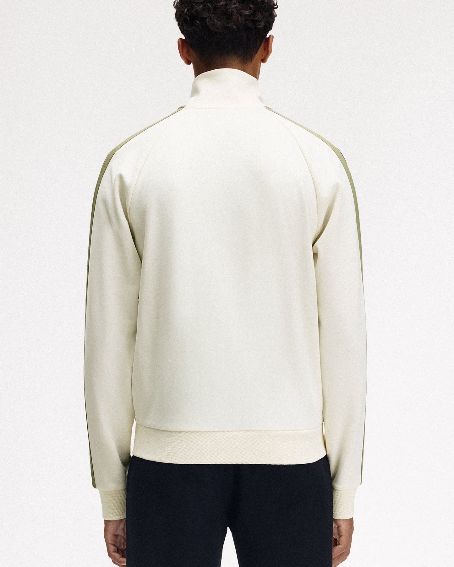 Fred Perry Two Colour Tape Track Jacket Tennis Light Ecru