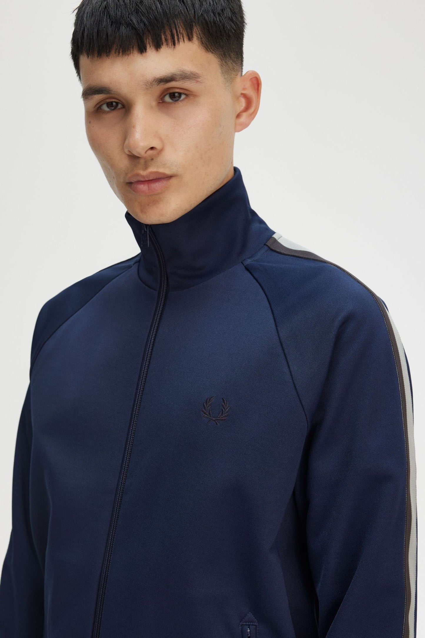 Fred Perry Two Colour Tape Track Jacket Tennis Blue
