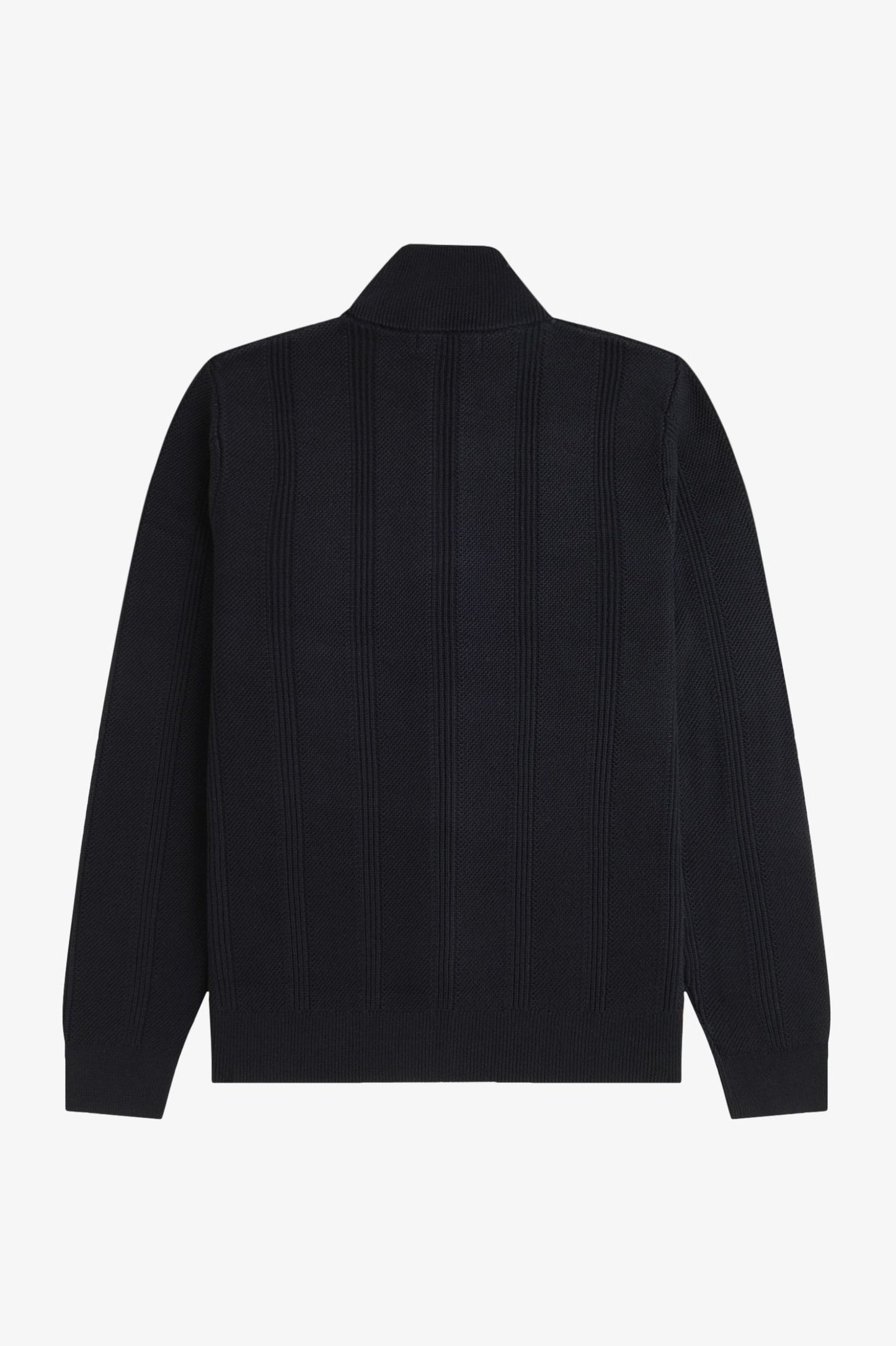 Fred Perry Textured Zip Through Cardigan Black