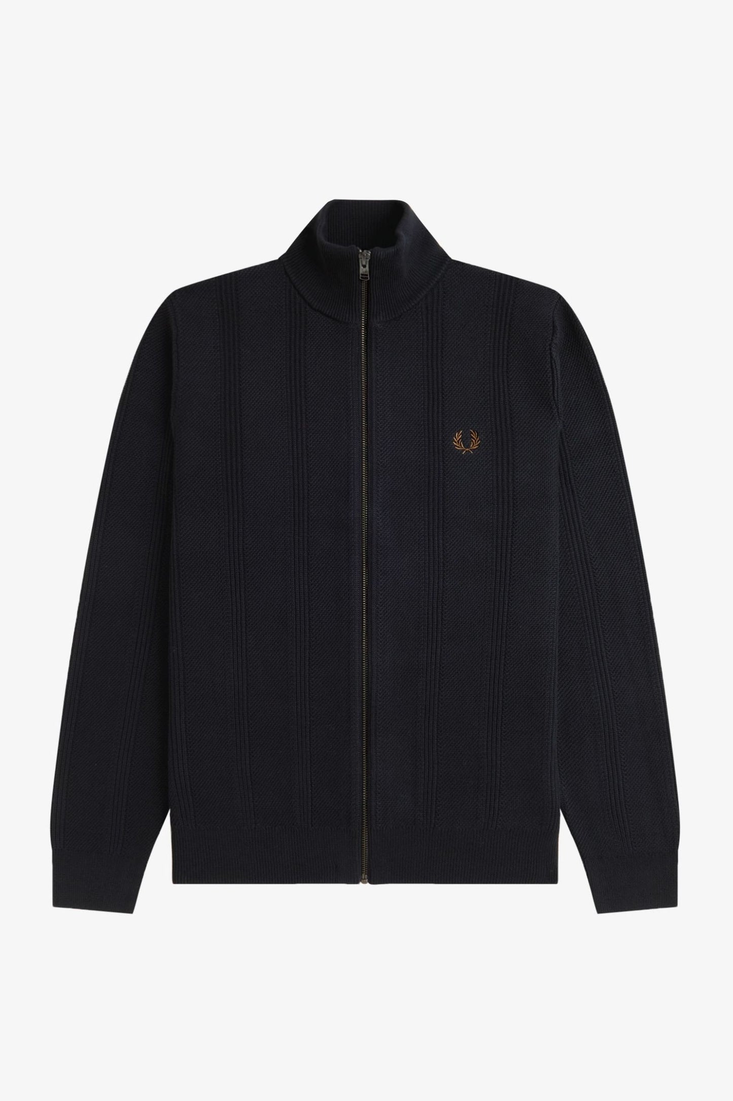 Fred Perry Textured Zip Through Cardigan Black