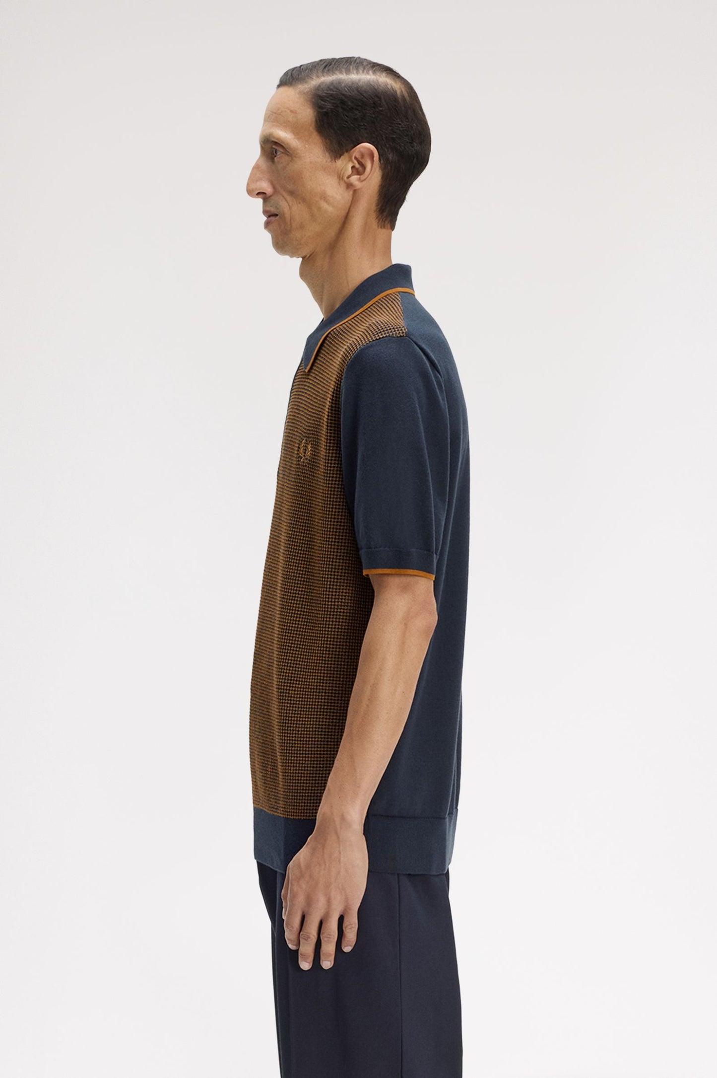 Fred Perry Tonic Waffle Knitted Shirt Navy