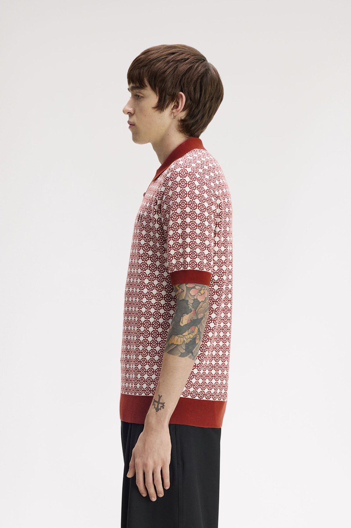 Fred Perry Floral Jacquard Shirt Brandy