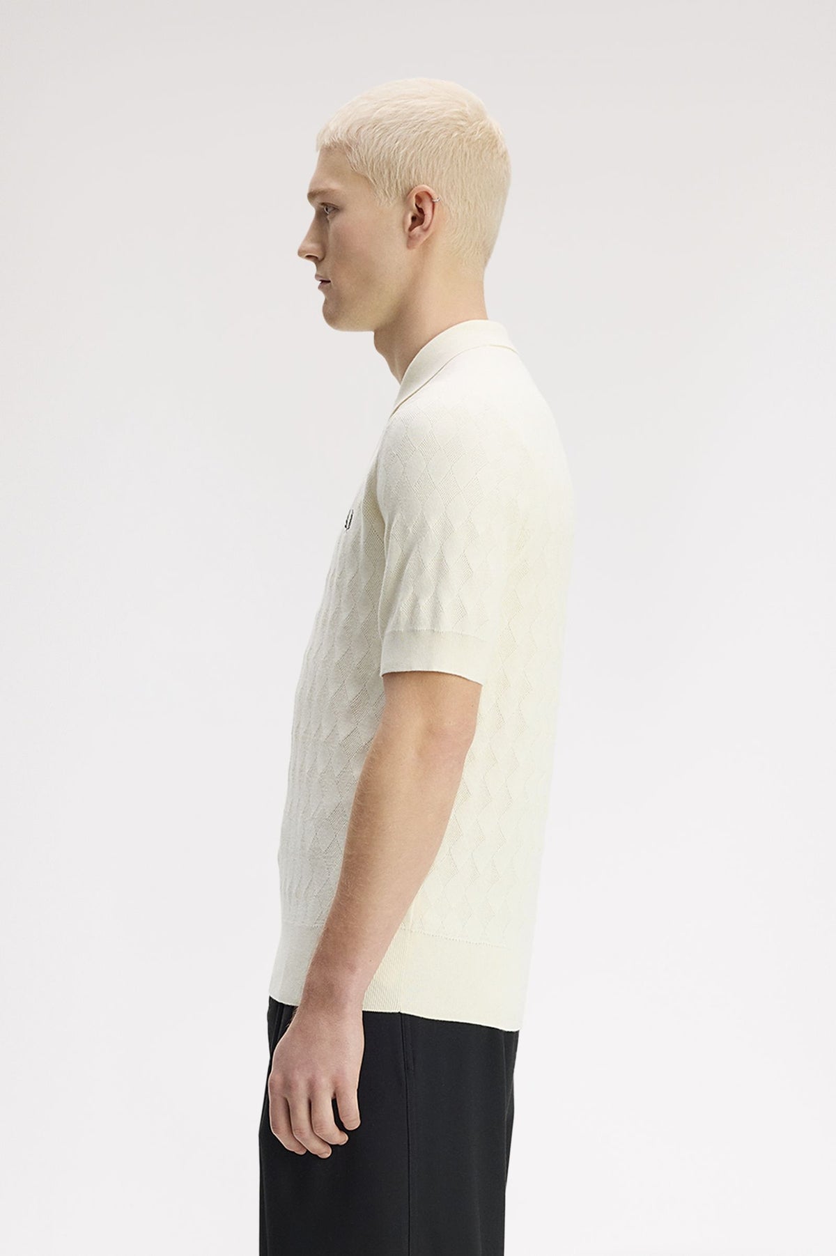 Fred Perry Pointelle Knitted Shirt Ecru