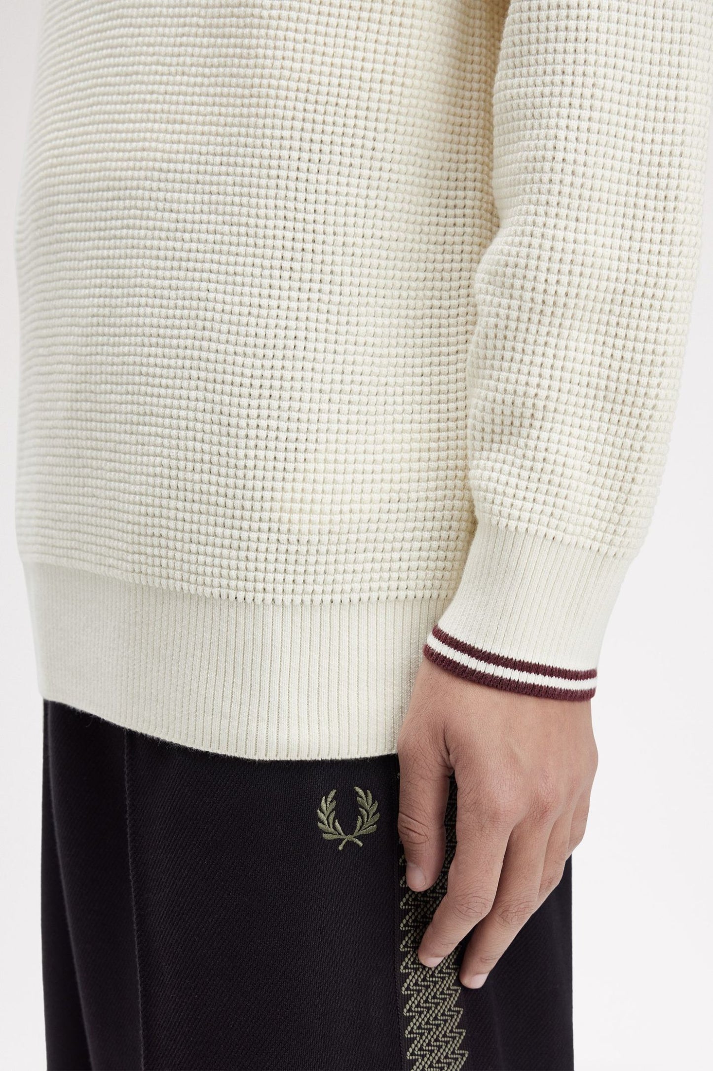 Fred Perry Waffle Stitch Jumper Ecru