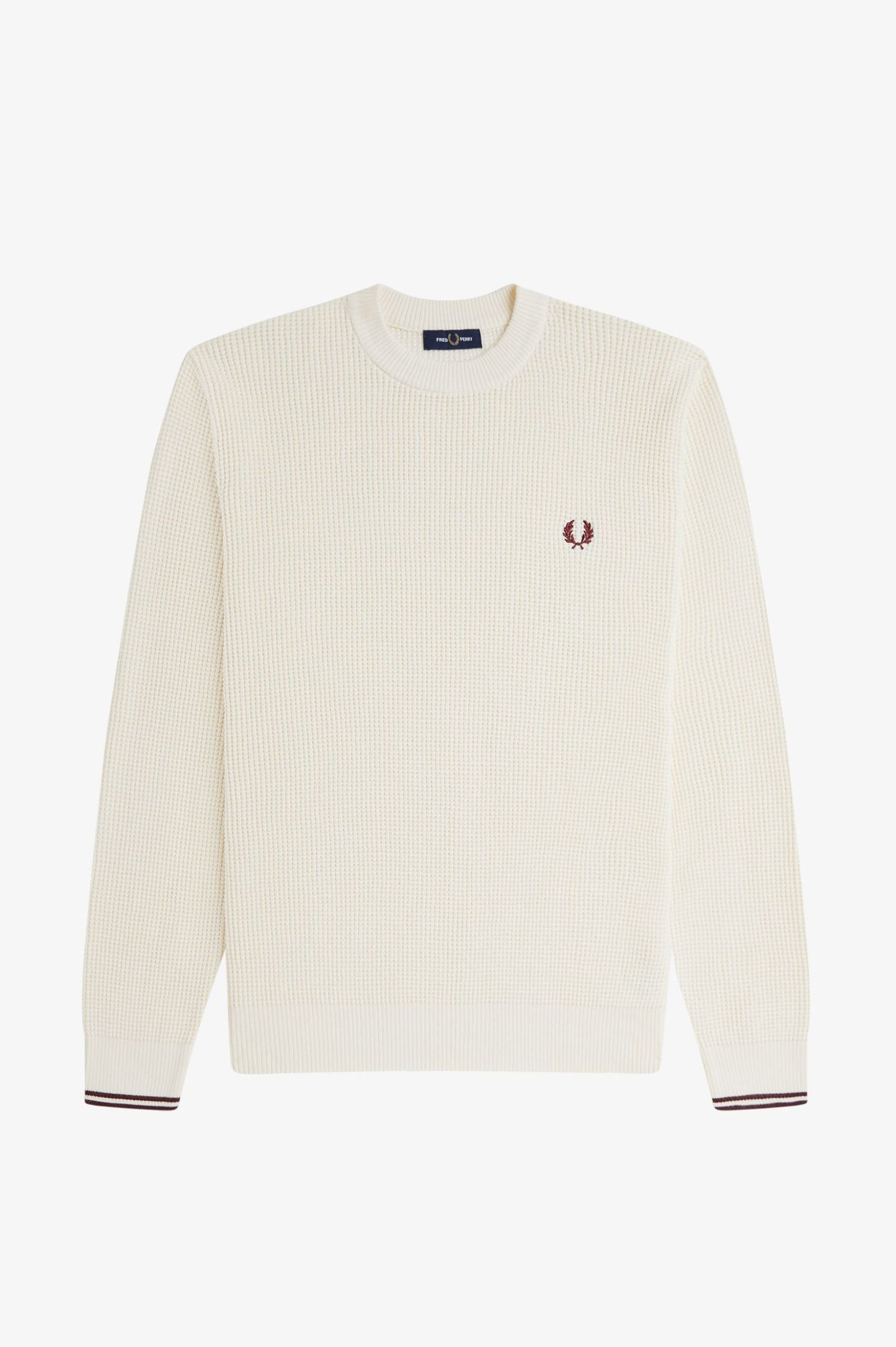 Fred Perry Waffle Stitch Jumper Ecru