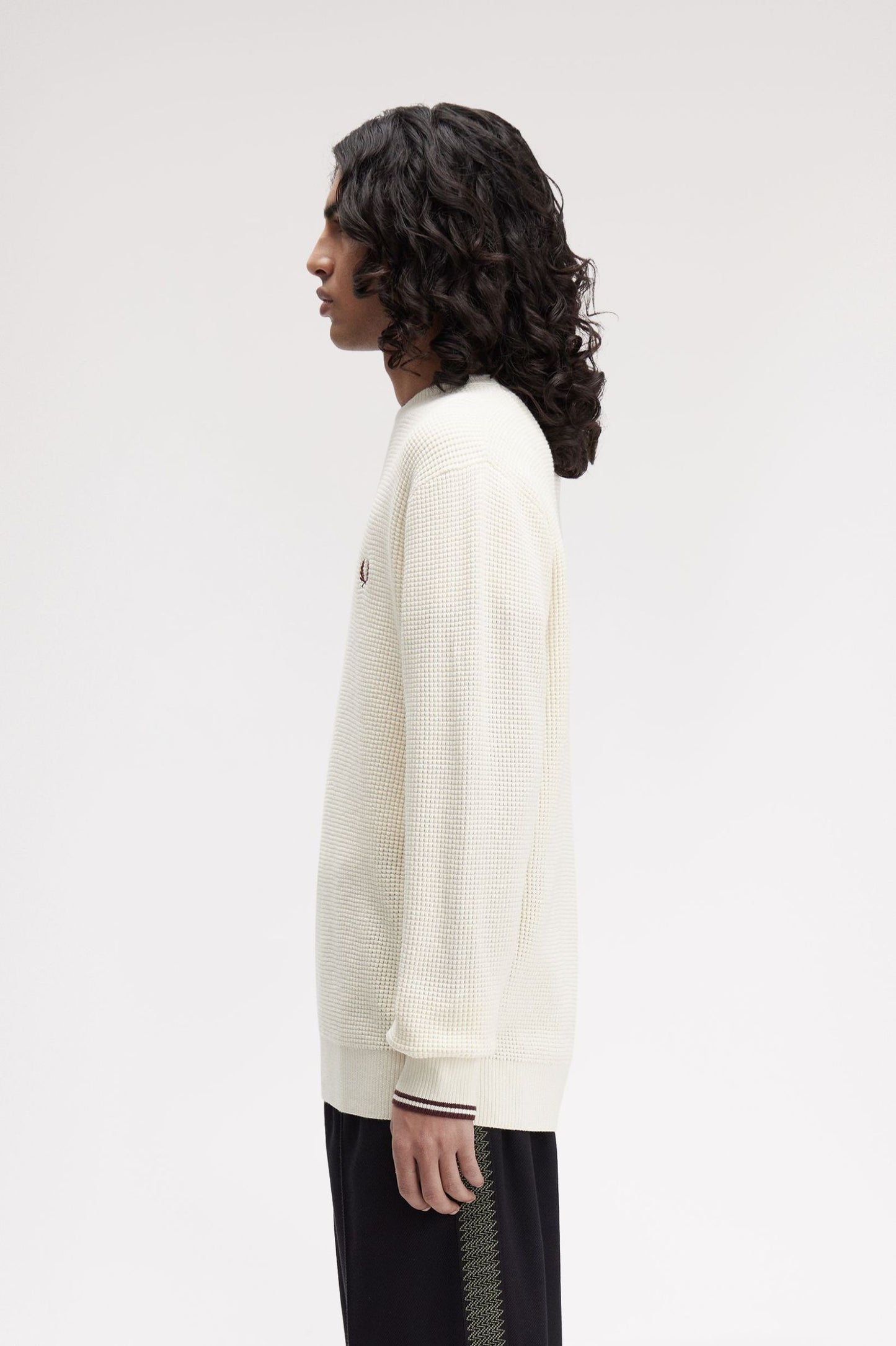 Fred Perry Waffle Stitch Jumper Ecru