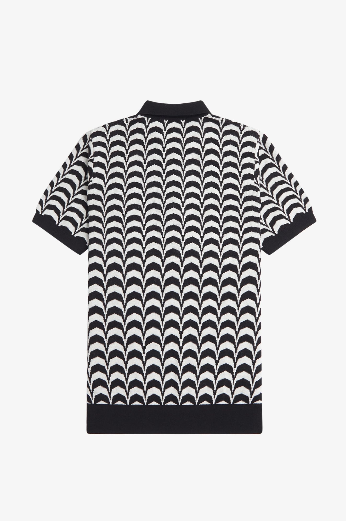 Fred Perry Zip Jacquard Knitted Shirt Black
