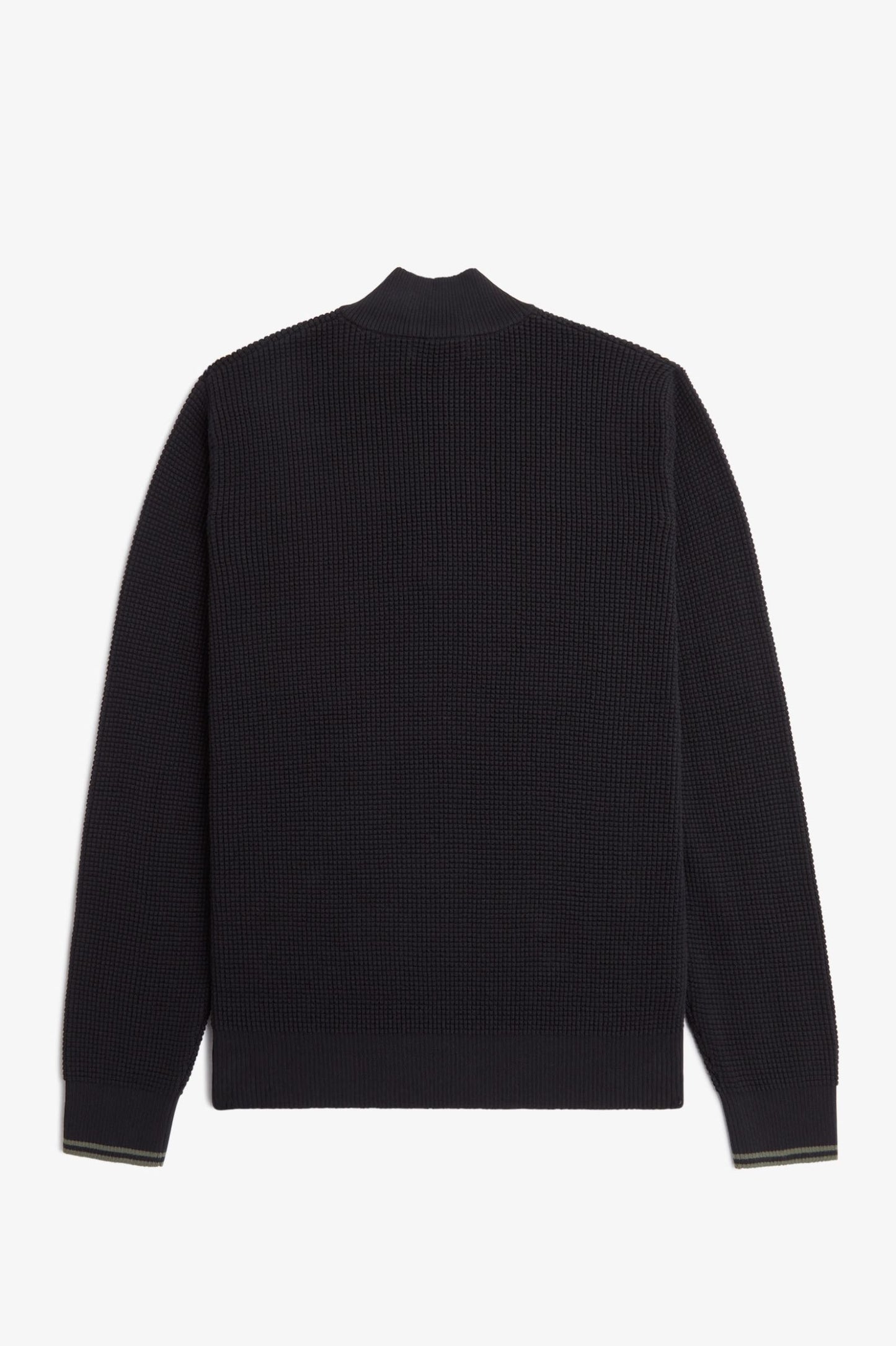 Fred Perry Waffle Stitch Half Zip Jumper Black