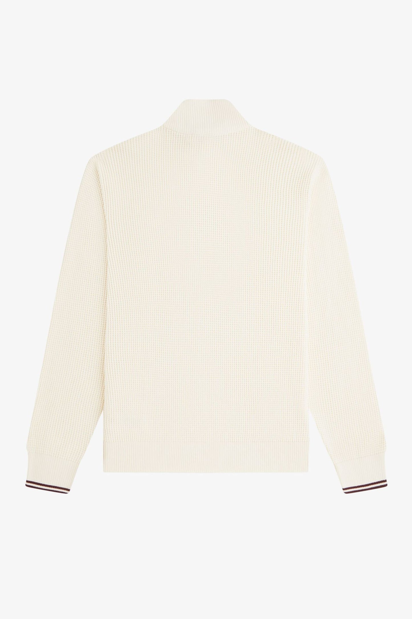 Fred Perry Waffle Stitch Half Zip Jumper Ecru