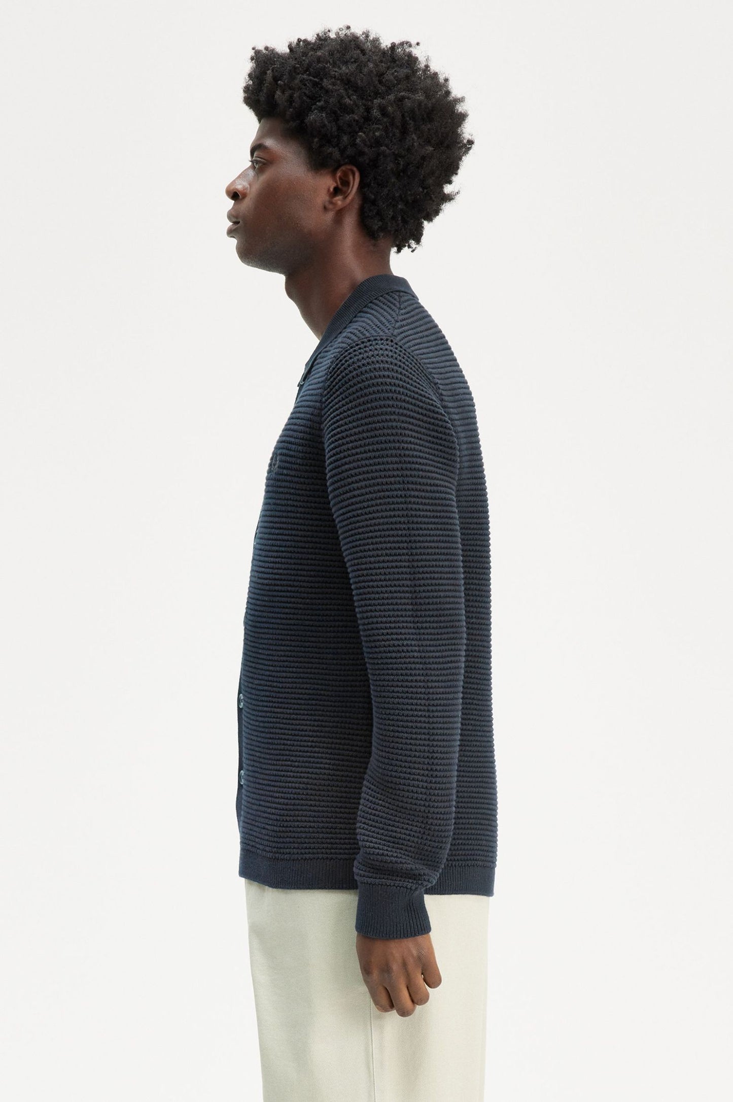 Fred Perry Pointelle Cardigan Navy