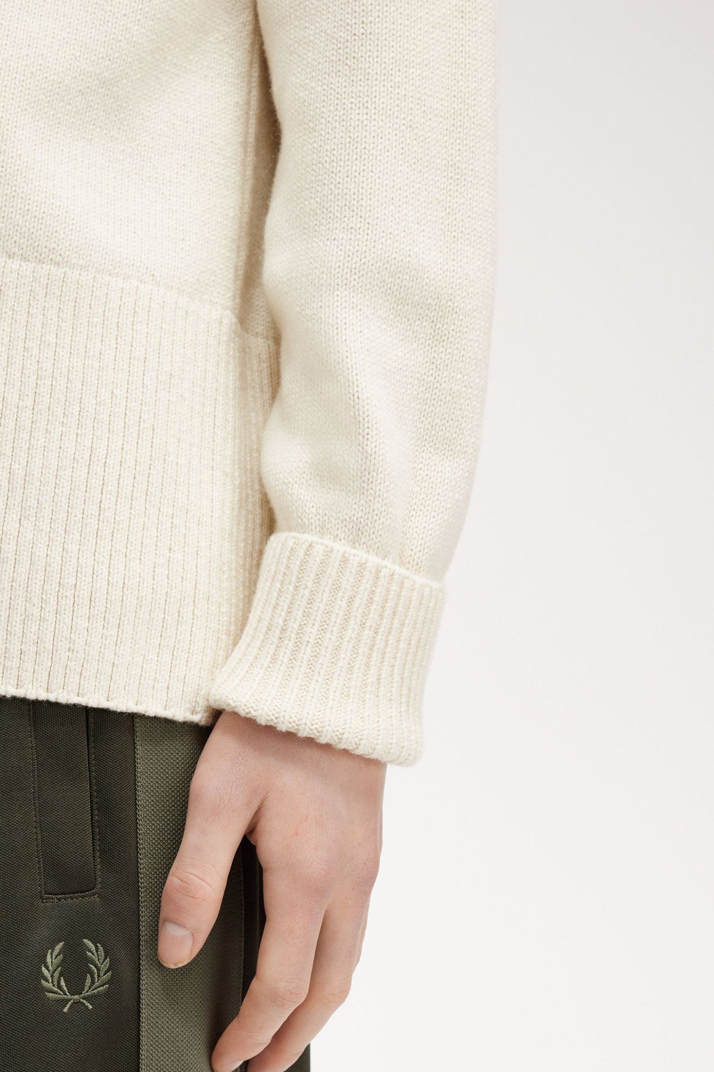 Fred Perry Chunky Rib Cardigan Ecru