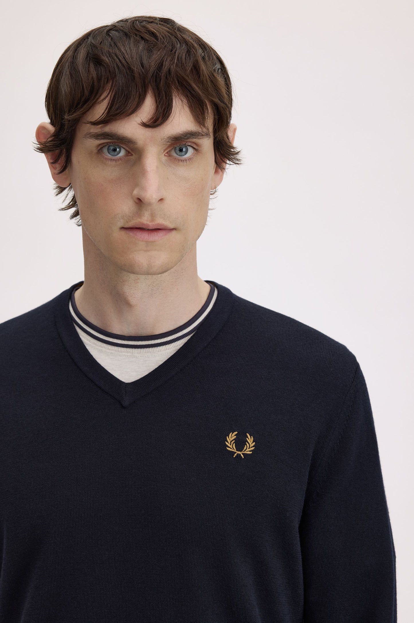 Fred Perry Classic V-Neck Jumper Navy