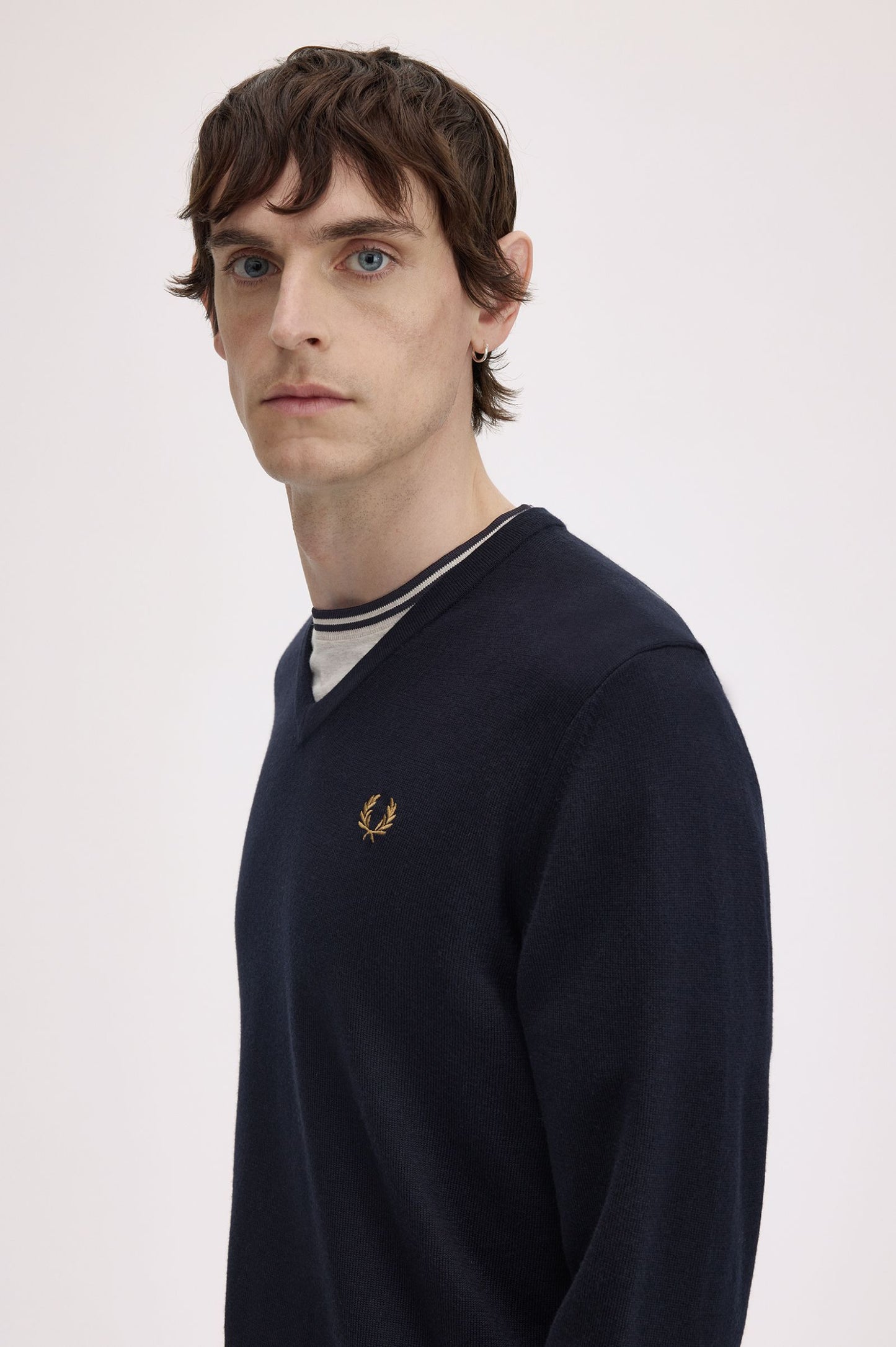 Fred Perry Classic V-Neck Jumper Navy