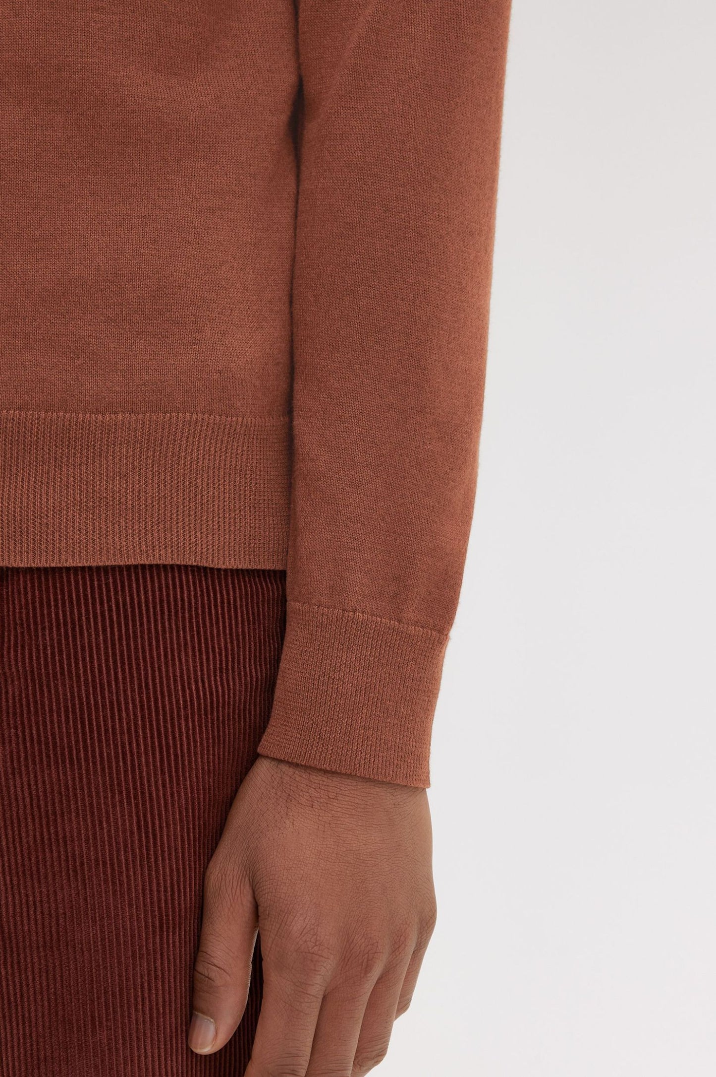 Fred Perry Classic Crew Neck Jumper Whisky Brown