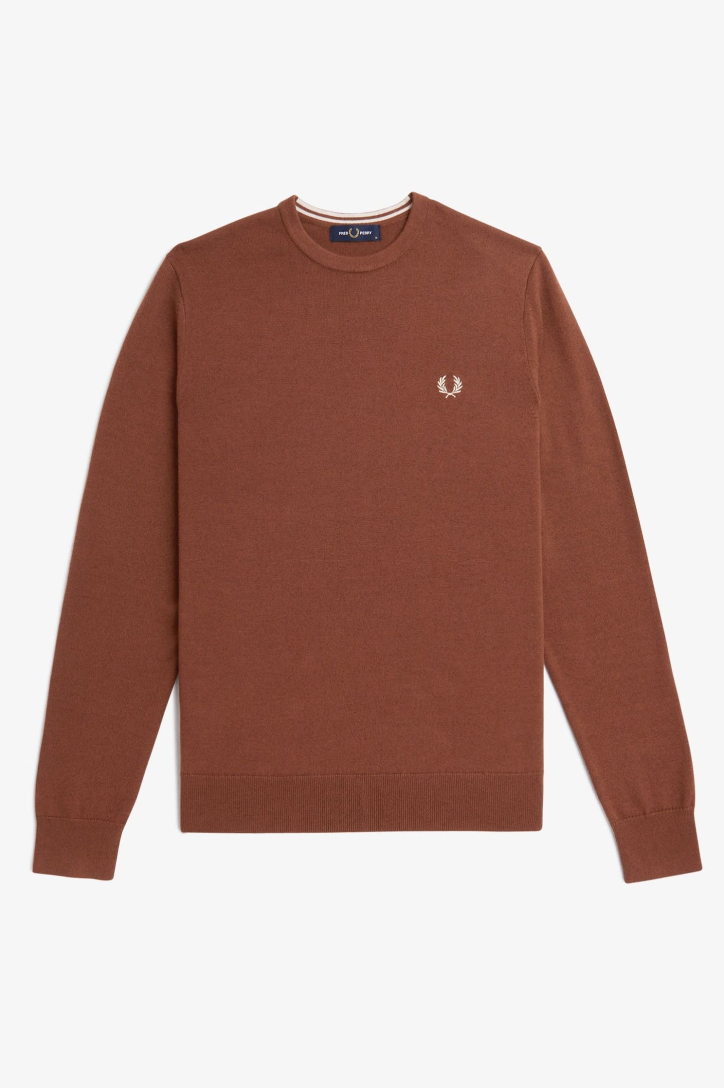 Fred Perry Classic Crew Neck Jumper Whisky Brown