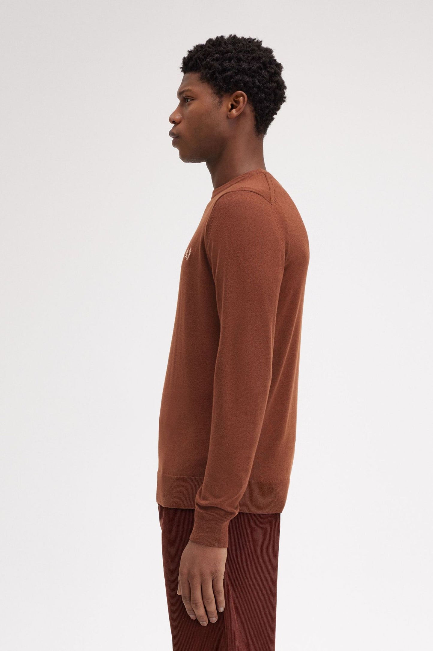 Fred Perry Classic Crew Neck Jumper Whisky Brown
