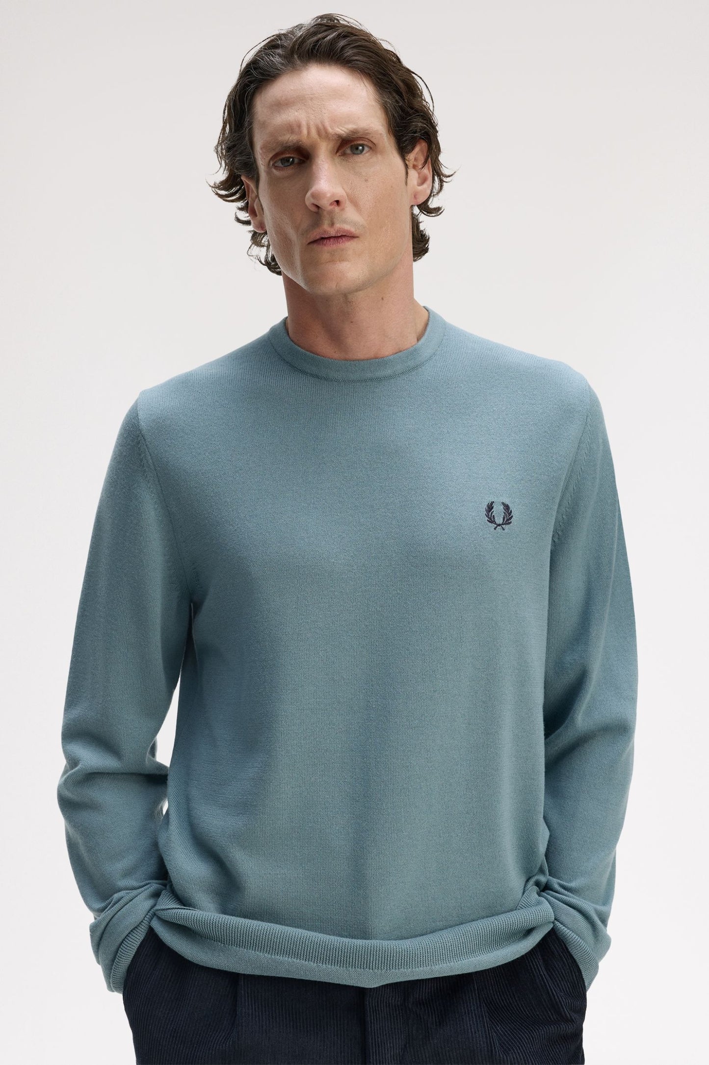 Fred Perry Classic Crew Neck Jumper Stockport Blue