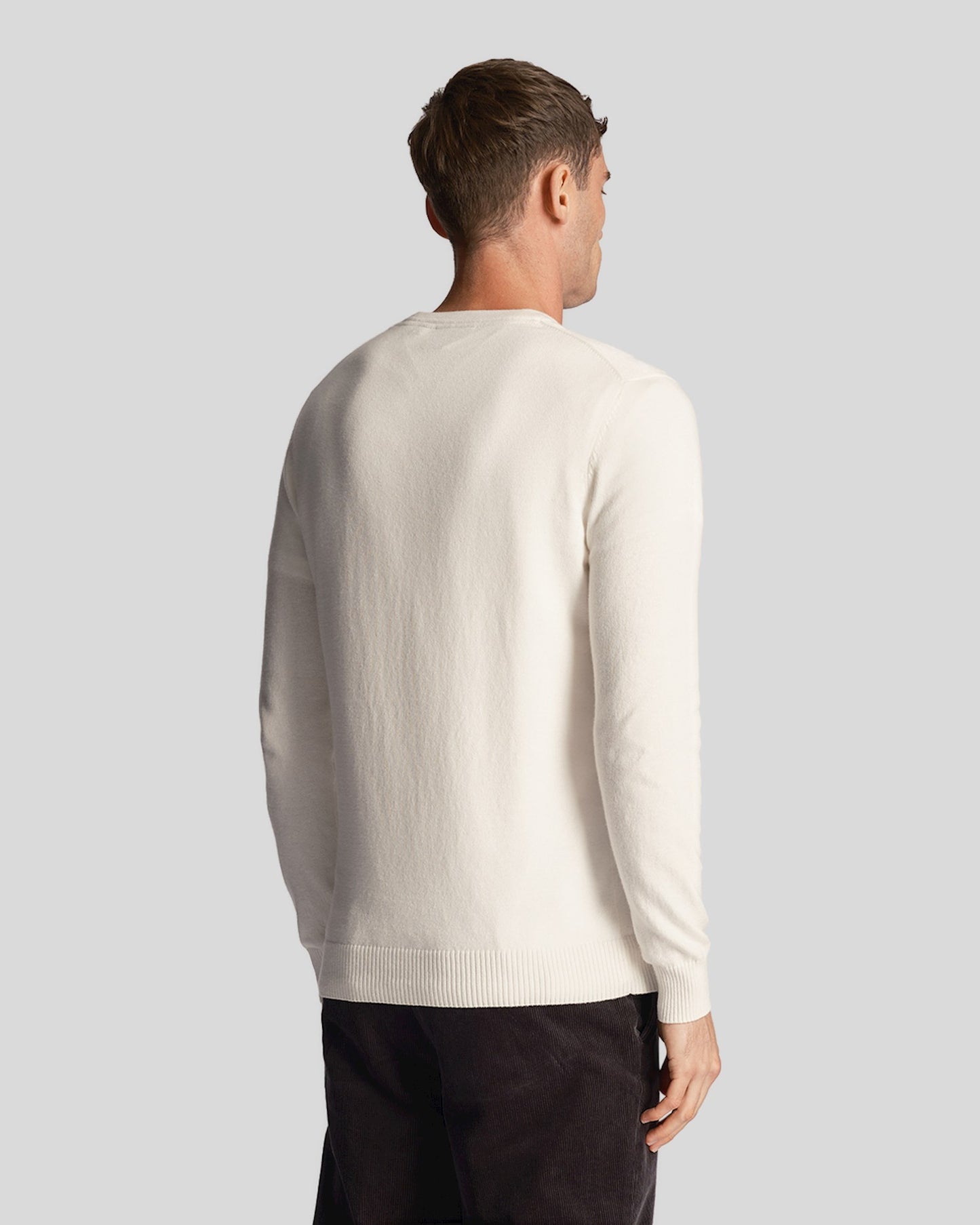 Lyle & Scott Cotton Merino Crew Neck Jumper Chalk