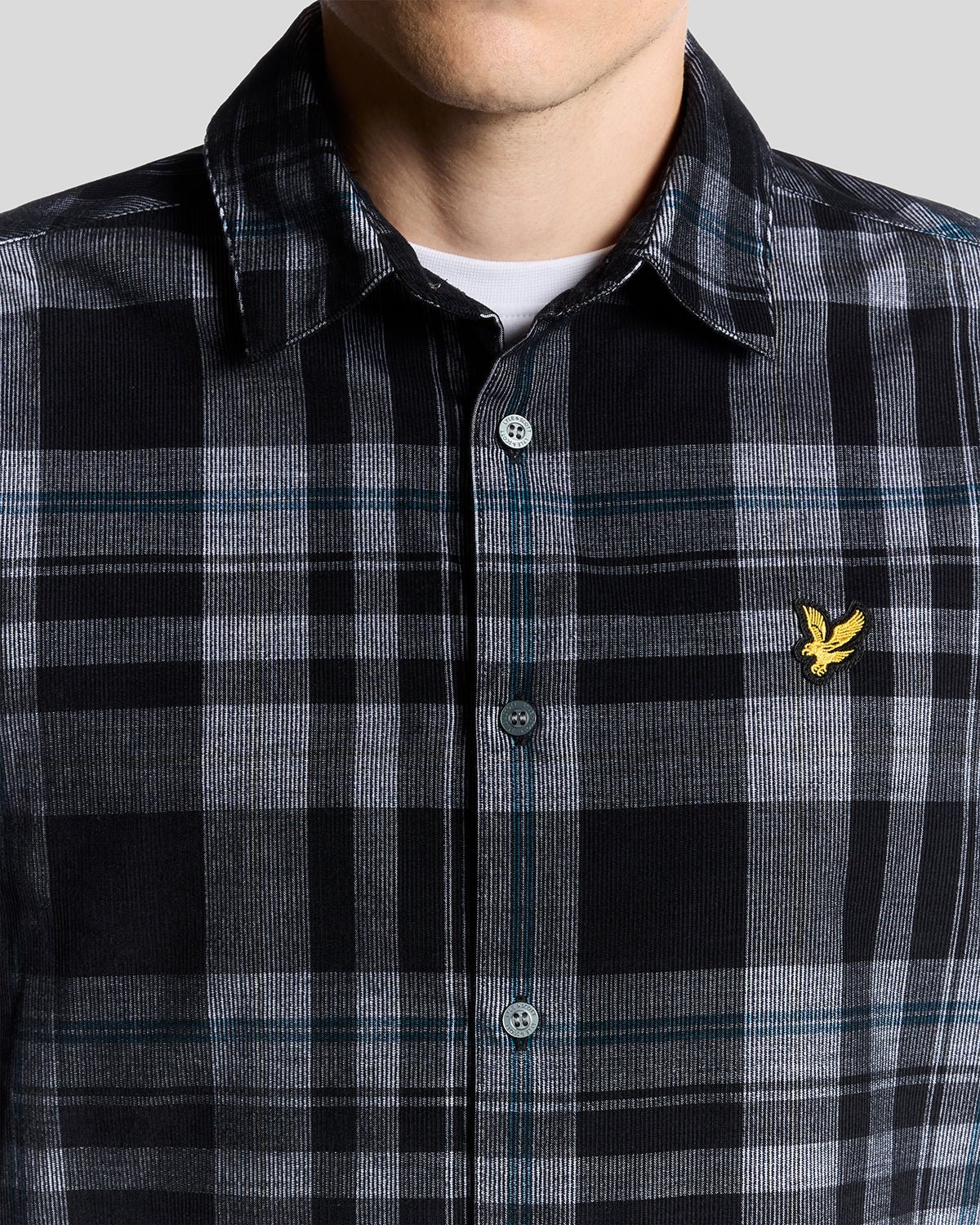 Lyle & Scott Tartan Check Corduroy Shirt Black/White