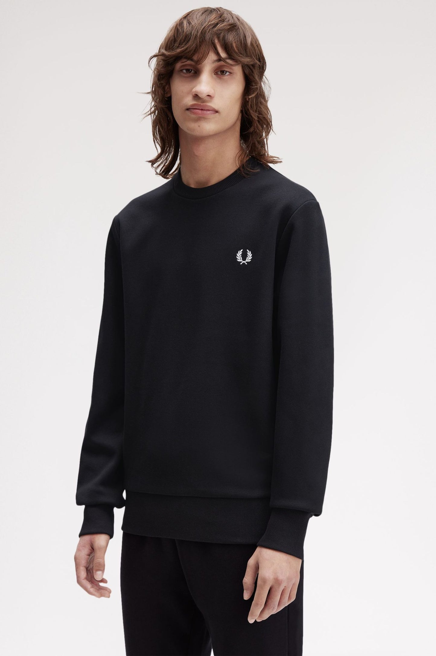 Fred Perry Bold Branding Crewneck Sweatshirt Black